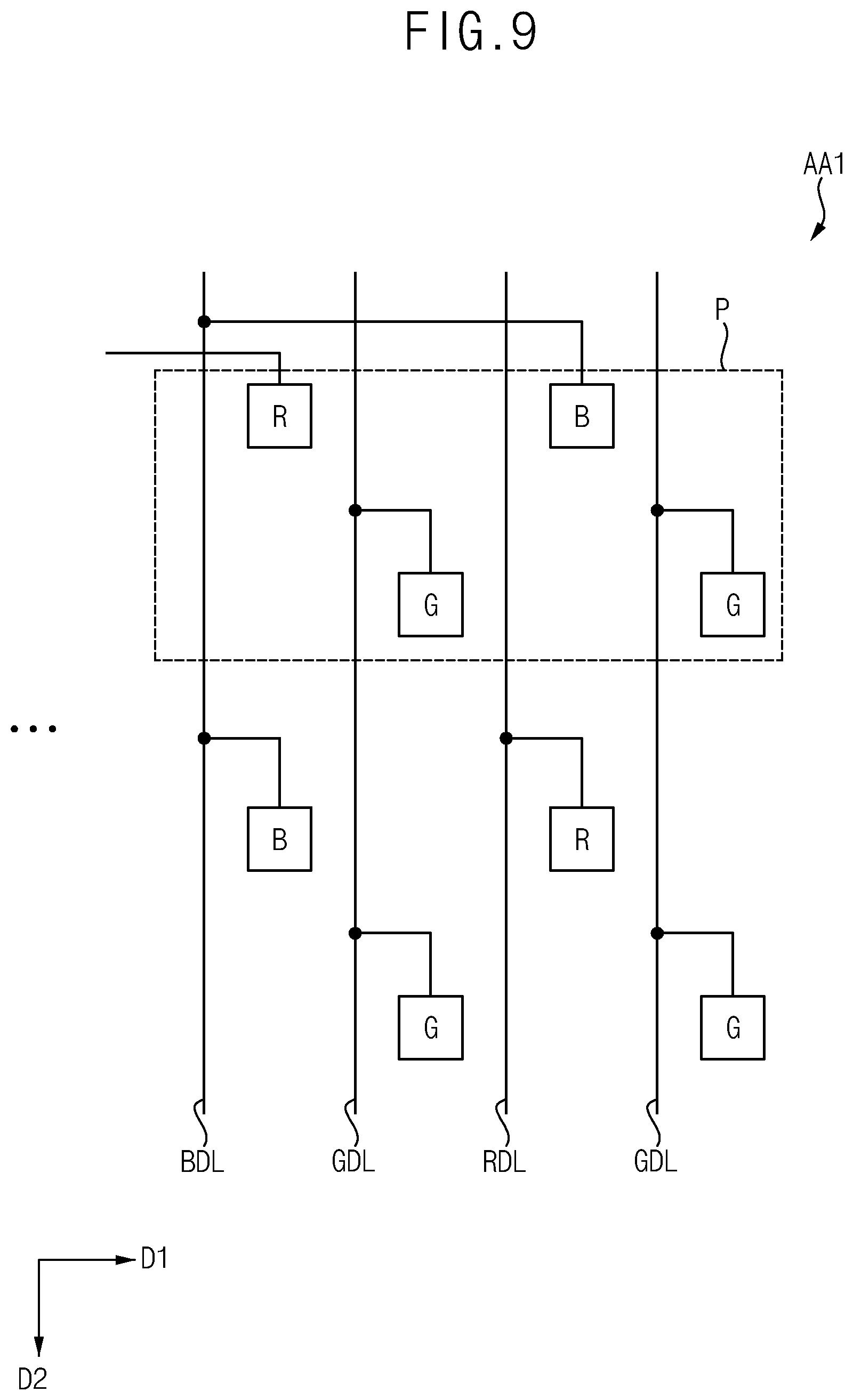Patent US12112690 Figure 9 – Data driver connected to data lines through fan out lines disposed in display area, display device including data driver, and electronic device including data driver