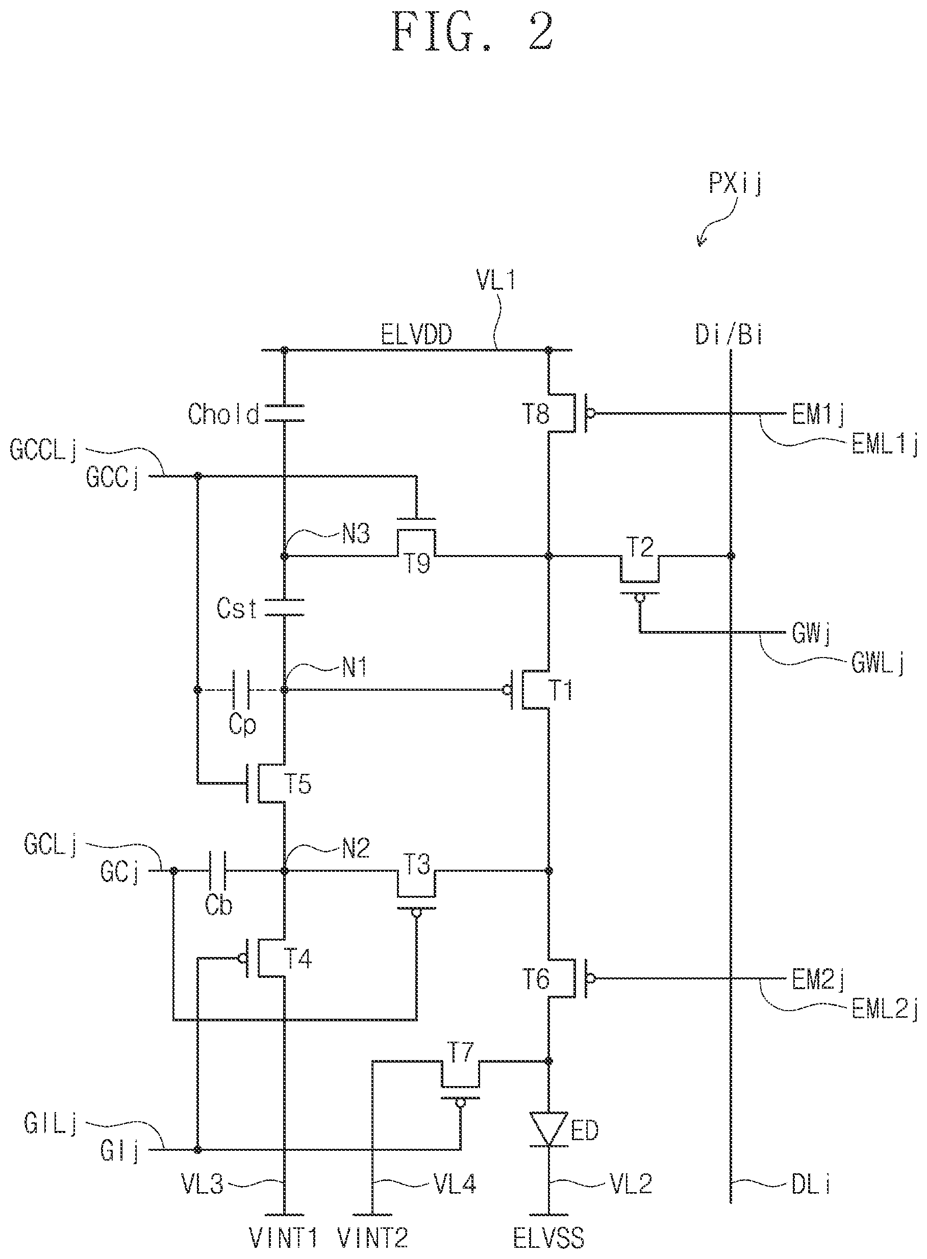 Patent US12112694 Figure 2 – Pixel and display device