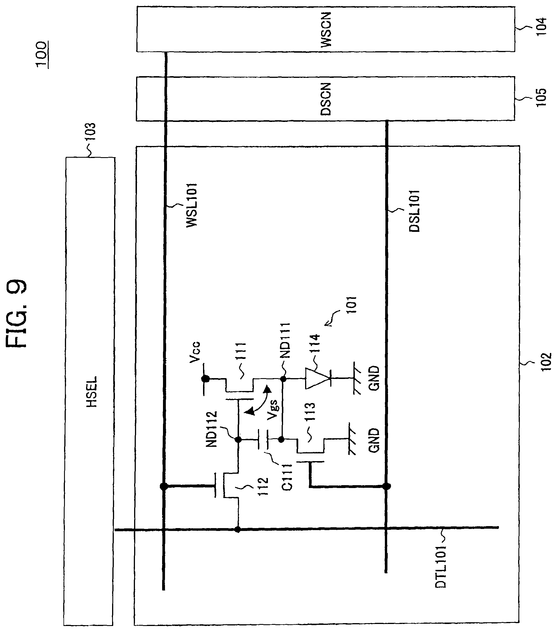Patent US12112698 Figure 9 – Pixel circuit, display device, and method of driving pixel circuit