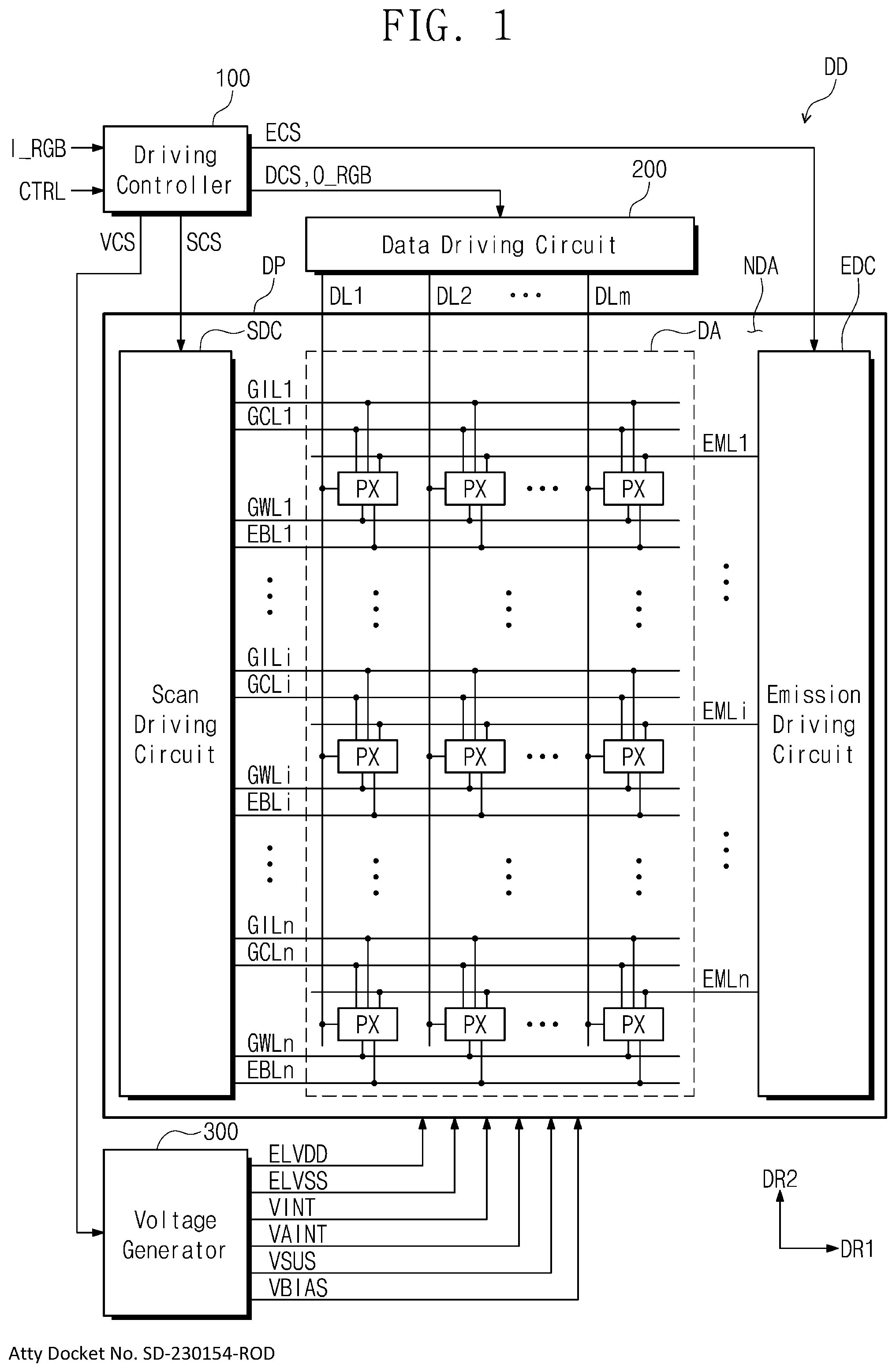 Patent US12112701 — Display device — Figure 1