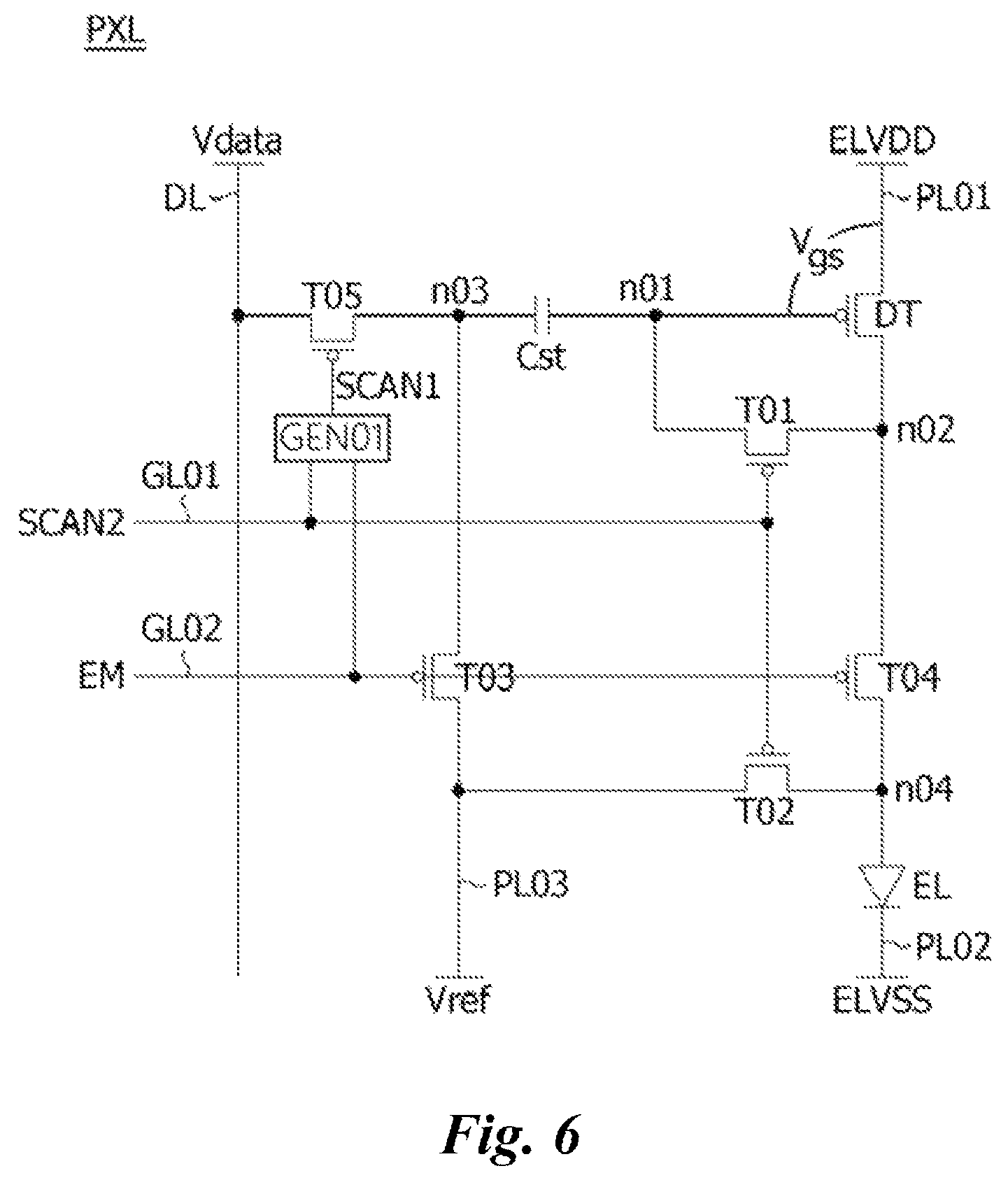 Patent US12112703 Figure 5 – Pixel circuit and display device, and mobile terminal including the display device