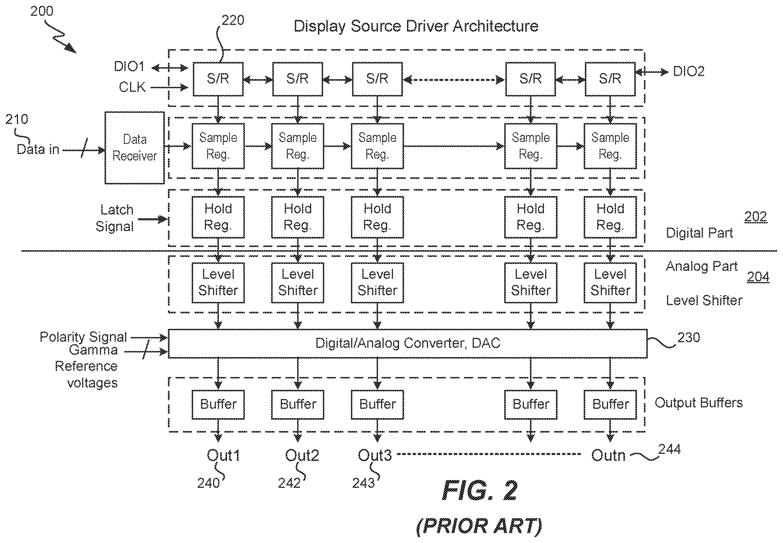 Patent US12112718 Figure 2 – Analog video transport integration with display drivers