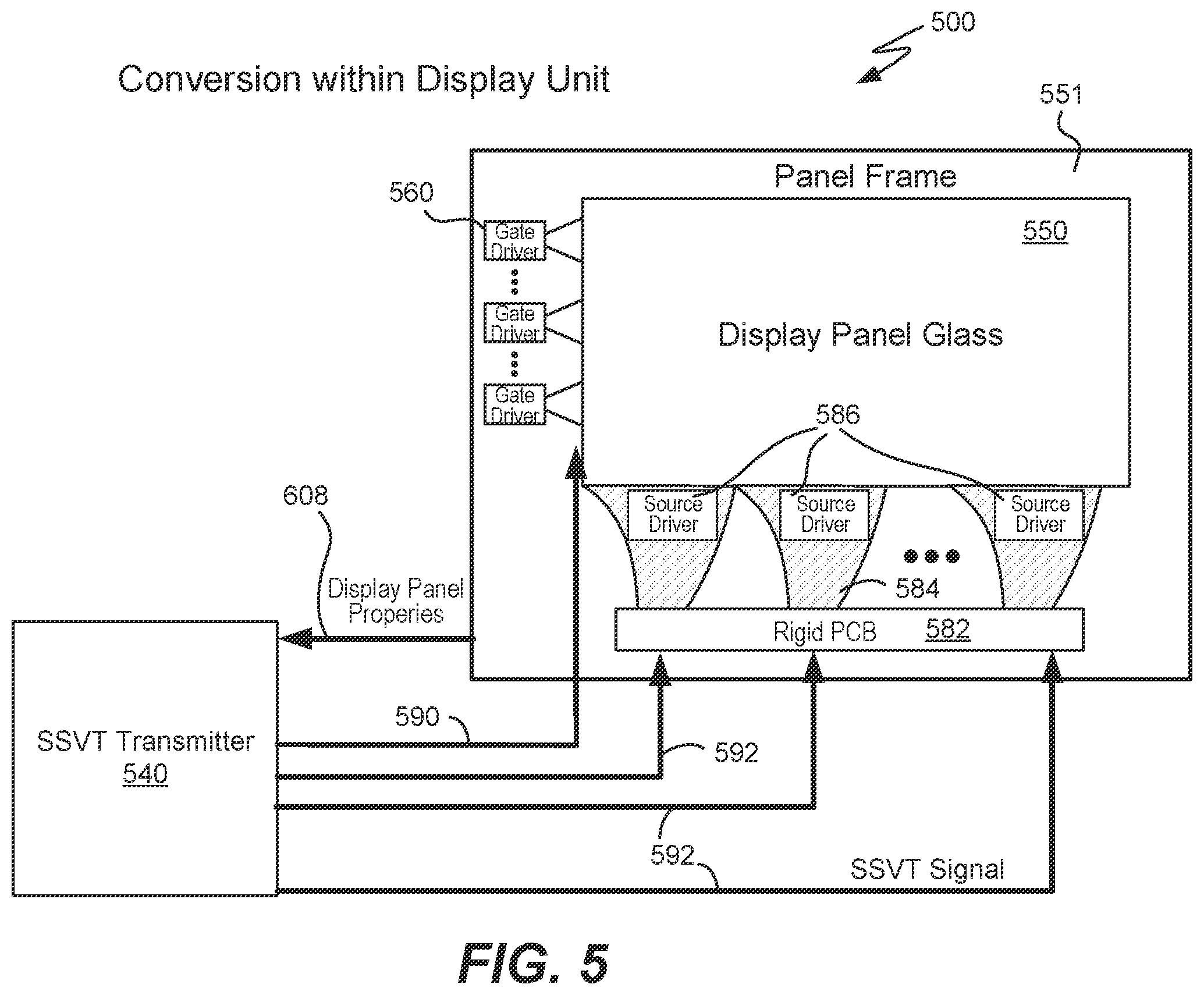 Patent US12112718 Figure 4 – Analog video transport integration with display drivers