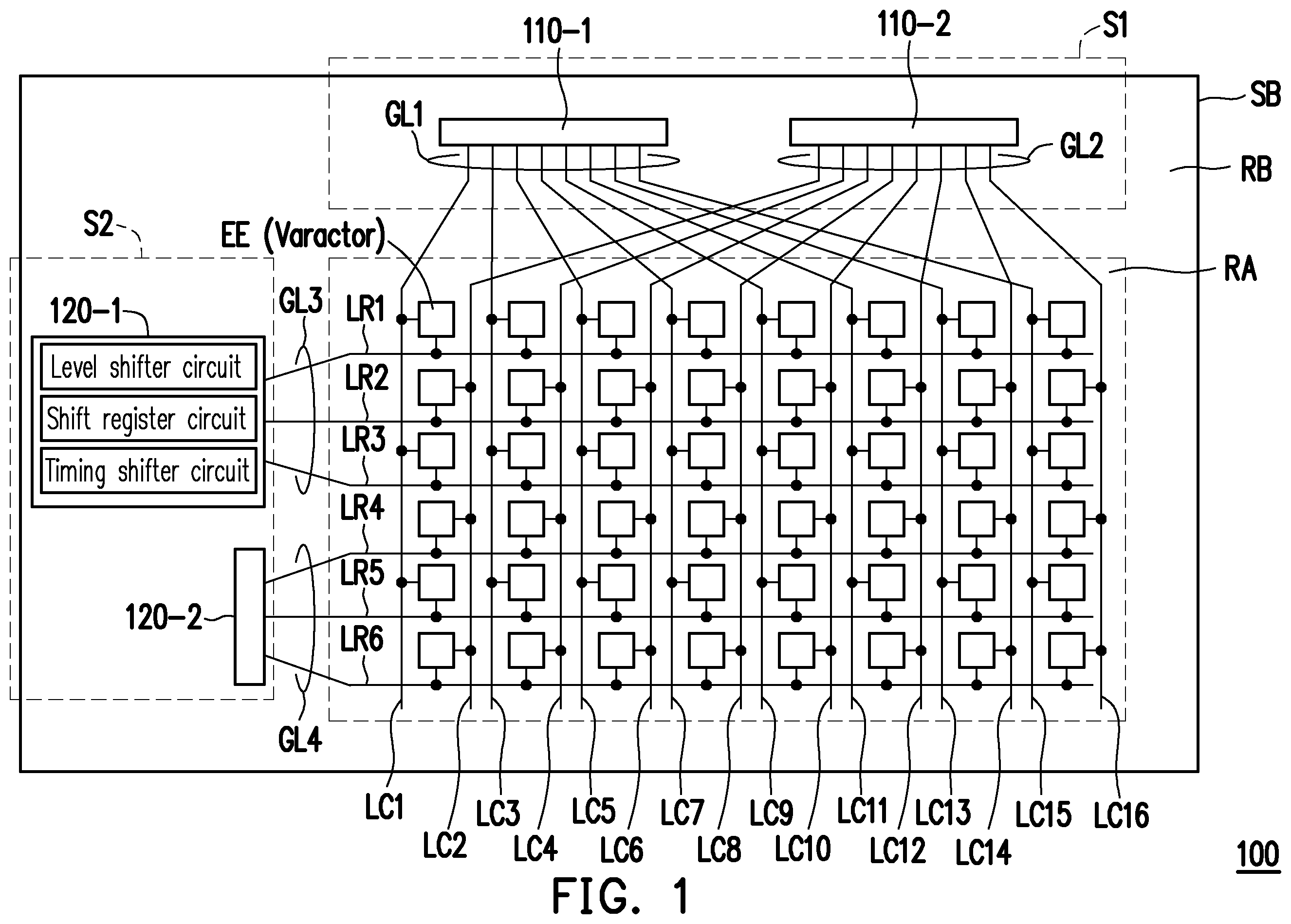 Patent US12112719 — Electronic device and modulating device with short frame time length — Figure 1