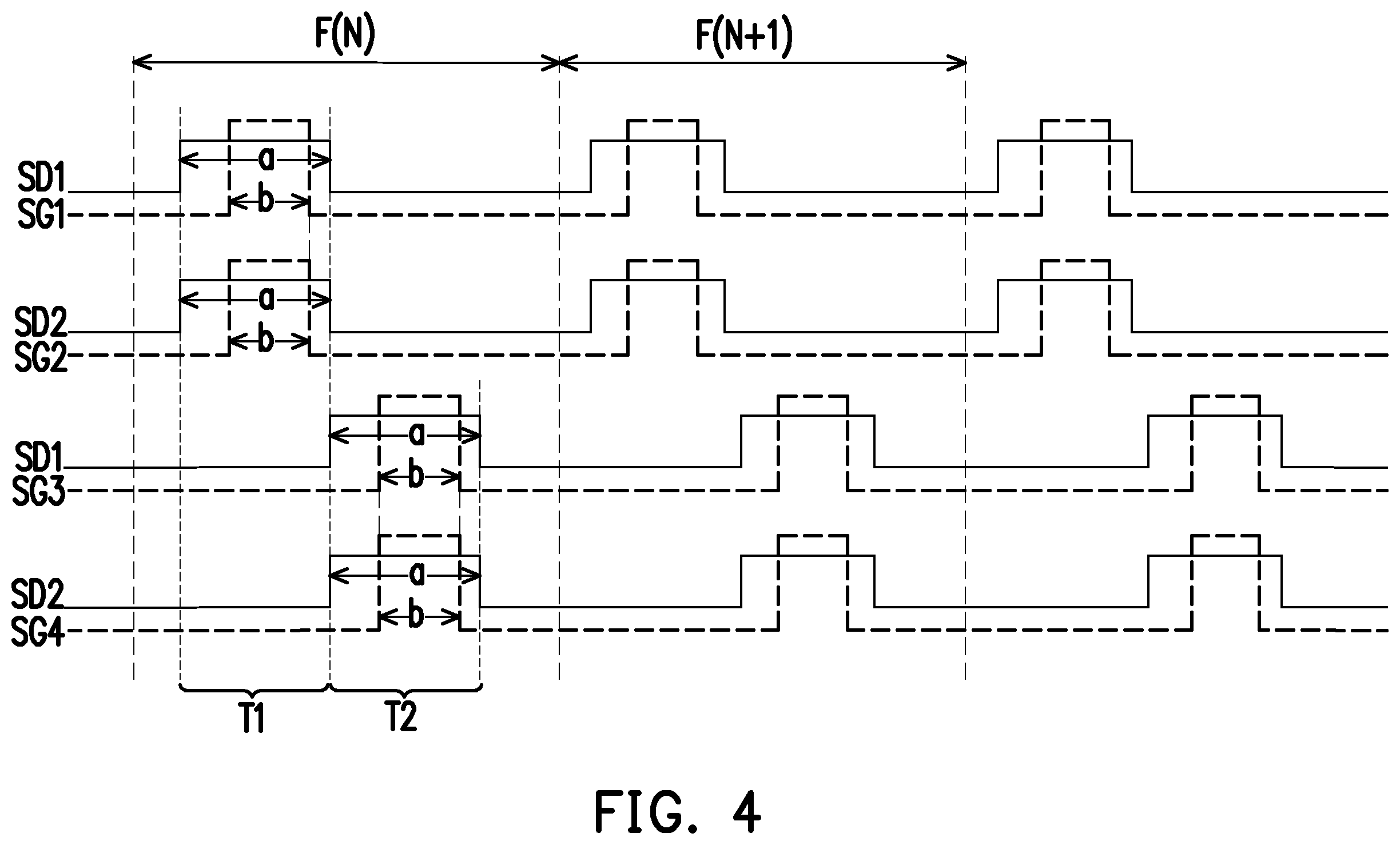 Patent US12112719 Figure 4 – Electronic device and modulating device with short frame time length