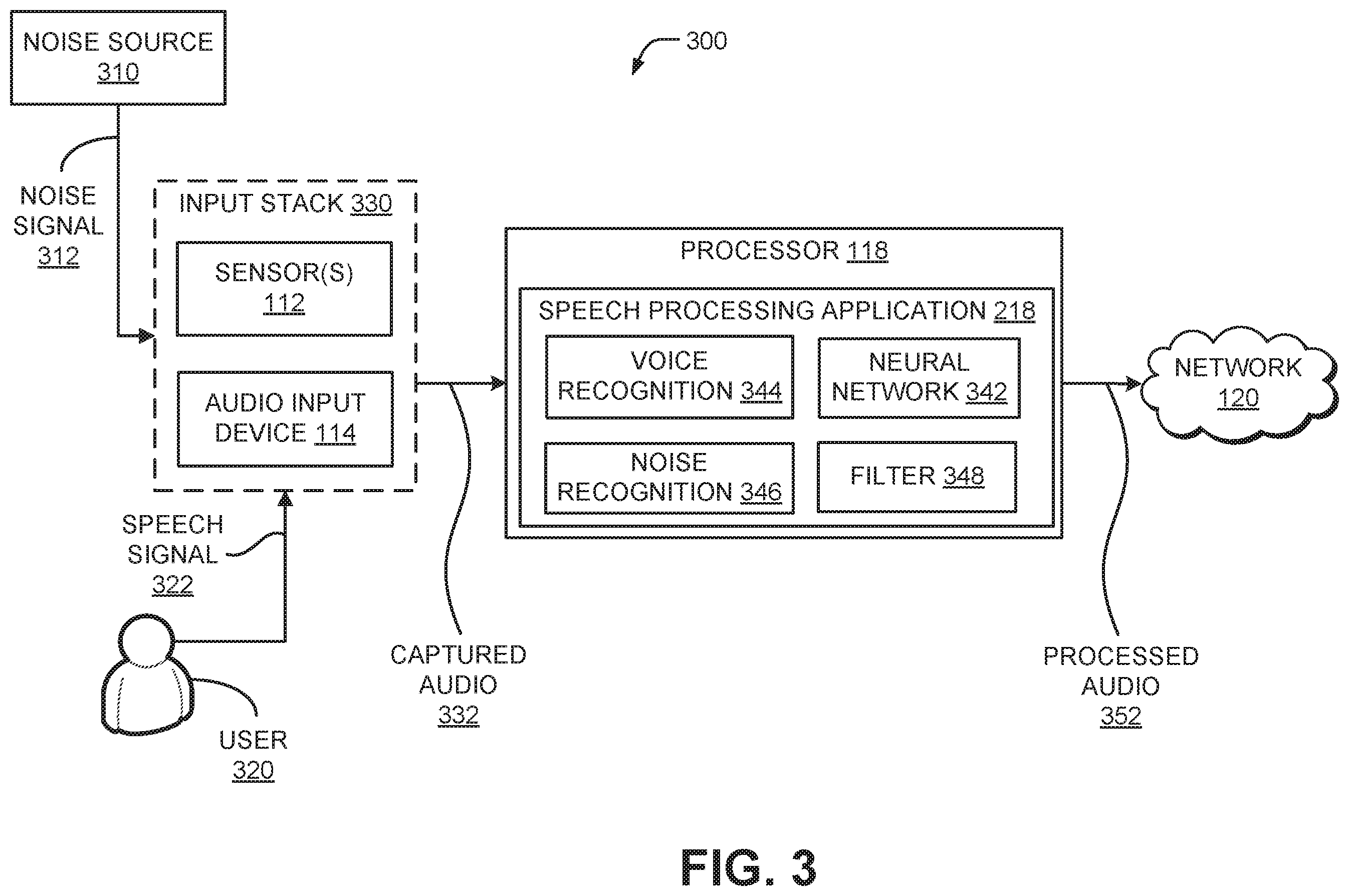 Patent US12112734 Figure 3 – Open active noise cancellation system