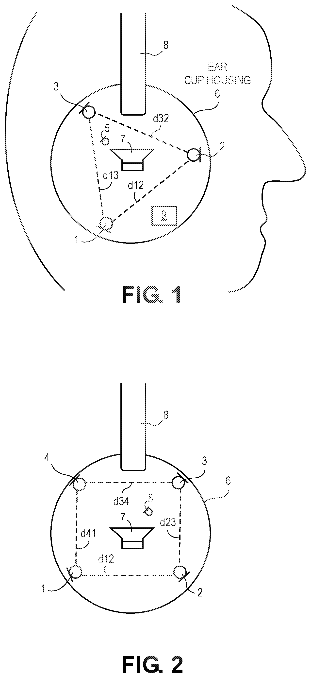 Patent US12112738 Figure 1 – Headphone with multiple reference microphones ANC and transparency