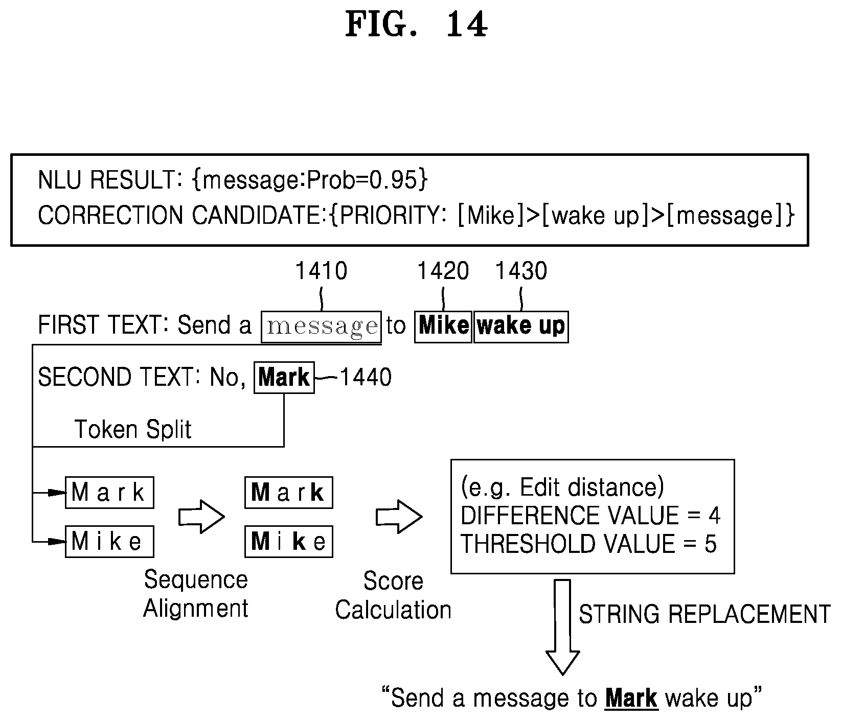 Patent US12112742 Figure 14 – Electronic device for correcting speech input of user and operating method thereof