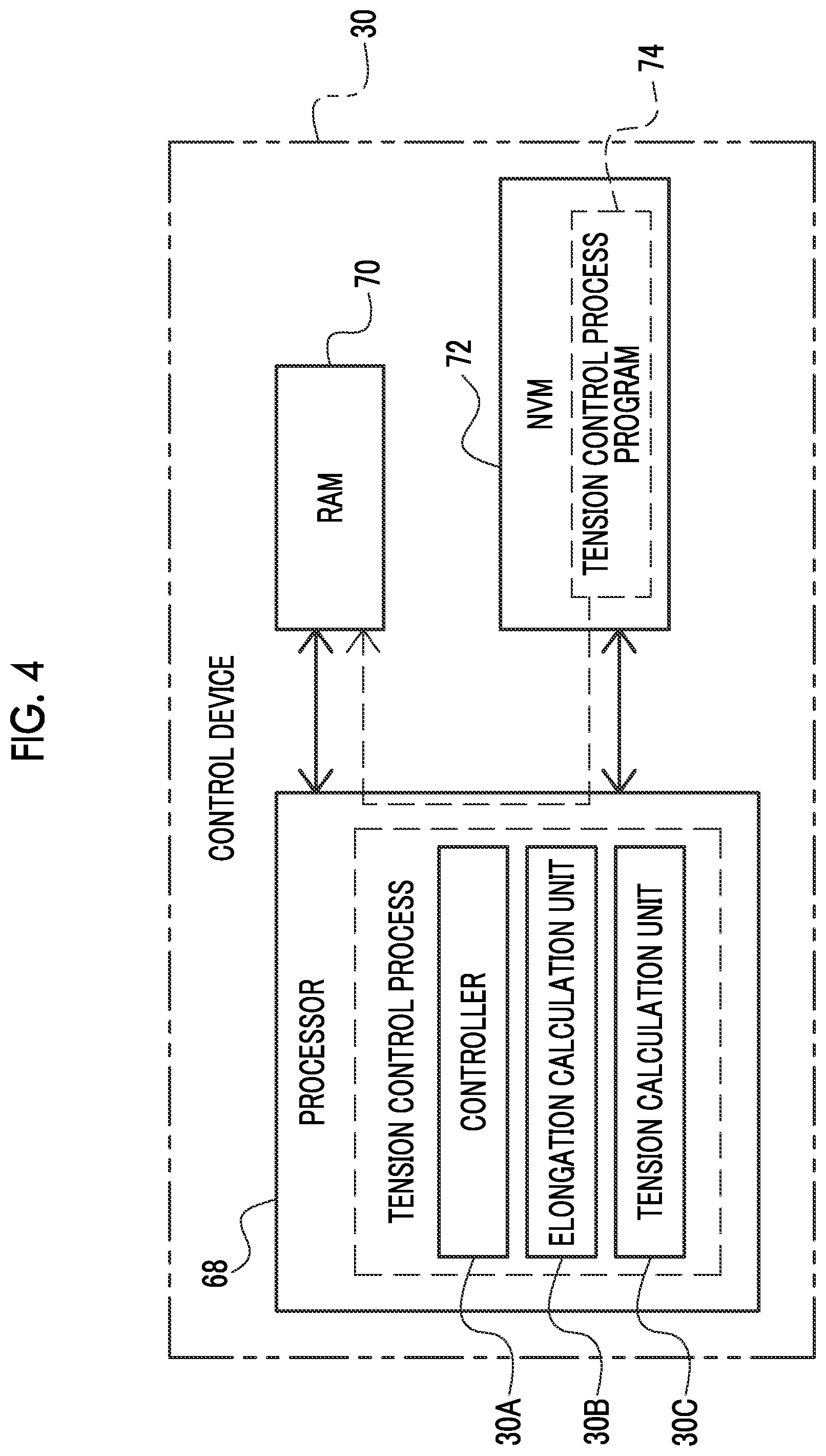 Patent US12112770 Figure 4 – Magnetic tape cartridge, magnetic tape drive, tension control method, method of handling magnetic tape, and program