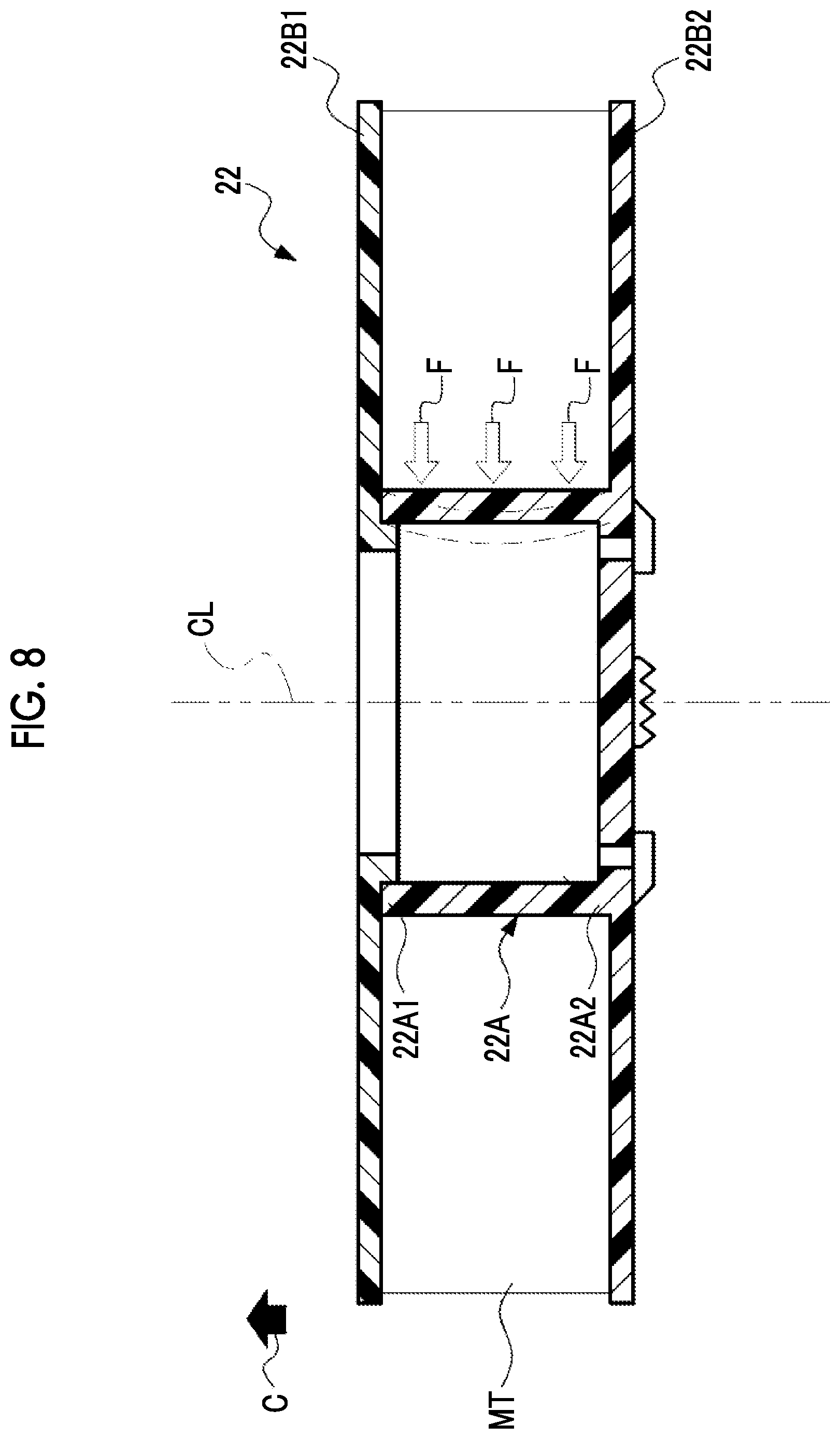 Patent US12112770 Figure 8 – Magnetic tape cartridge, magnetic tape drive, tension control method, method of handling magnetic tape, and program