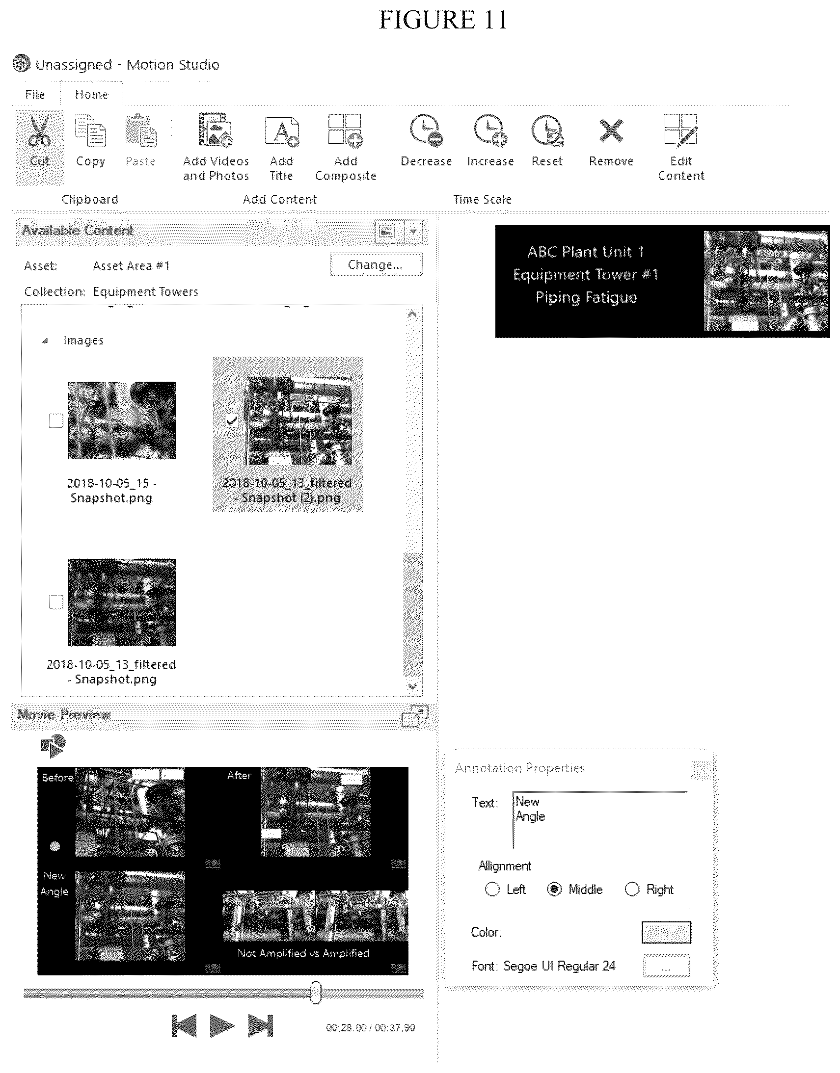 Patent US12112774 Figure 12 – Video report generator coupled to a system that measures motion using a camera
