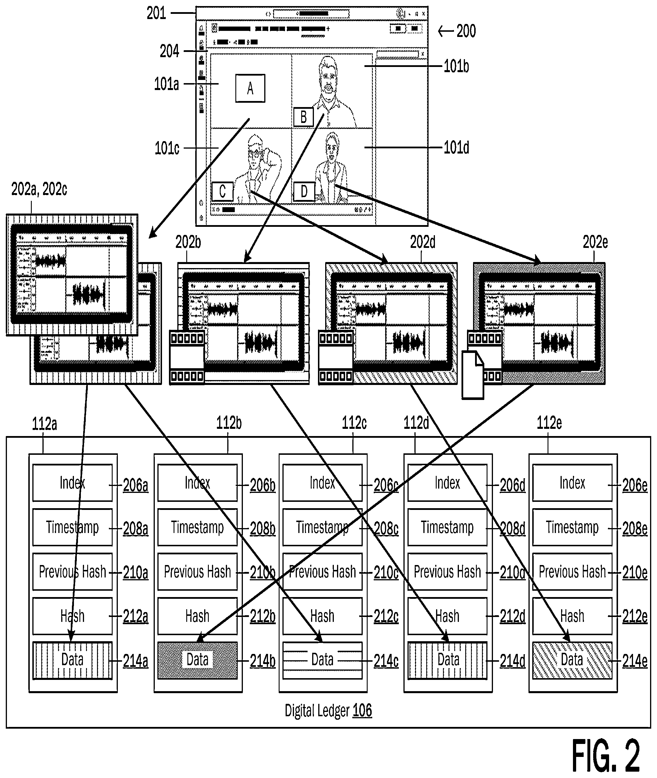 Patent US12112777 Figure 2 – Retroactive recording of a meeting