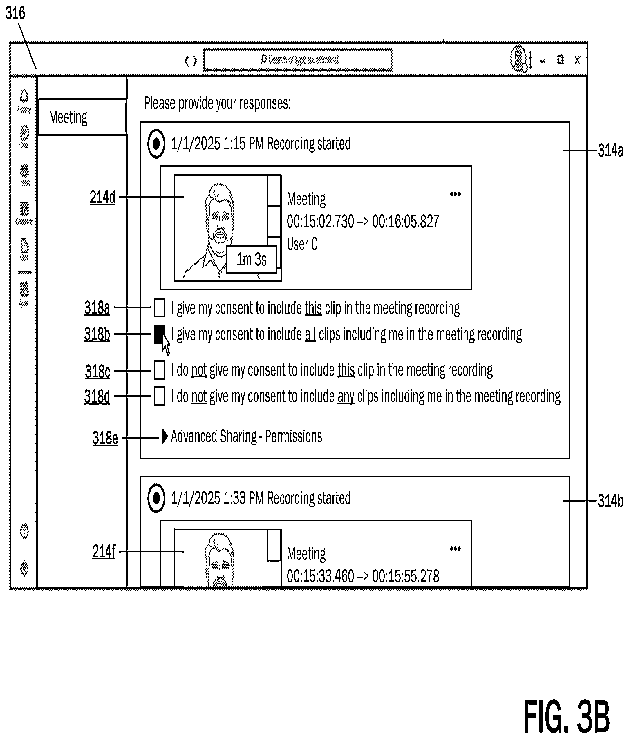 Patent US12112777 Figure 4 – Retroactive recording of a meeting