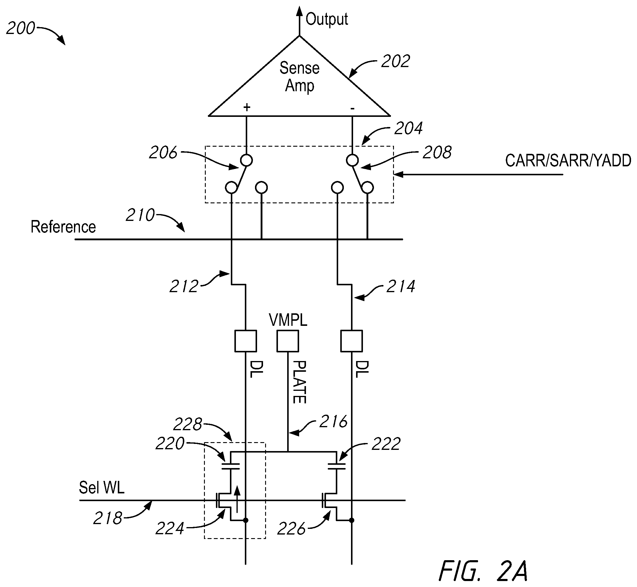 Patent US12112785 Figure 2 – Apparatuses, systems, and methods for configurable memory