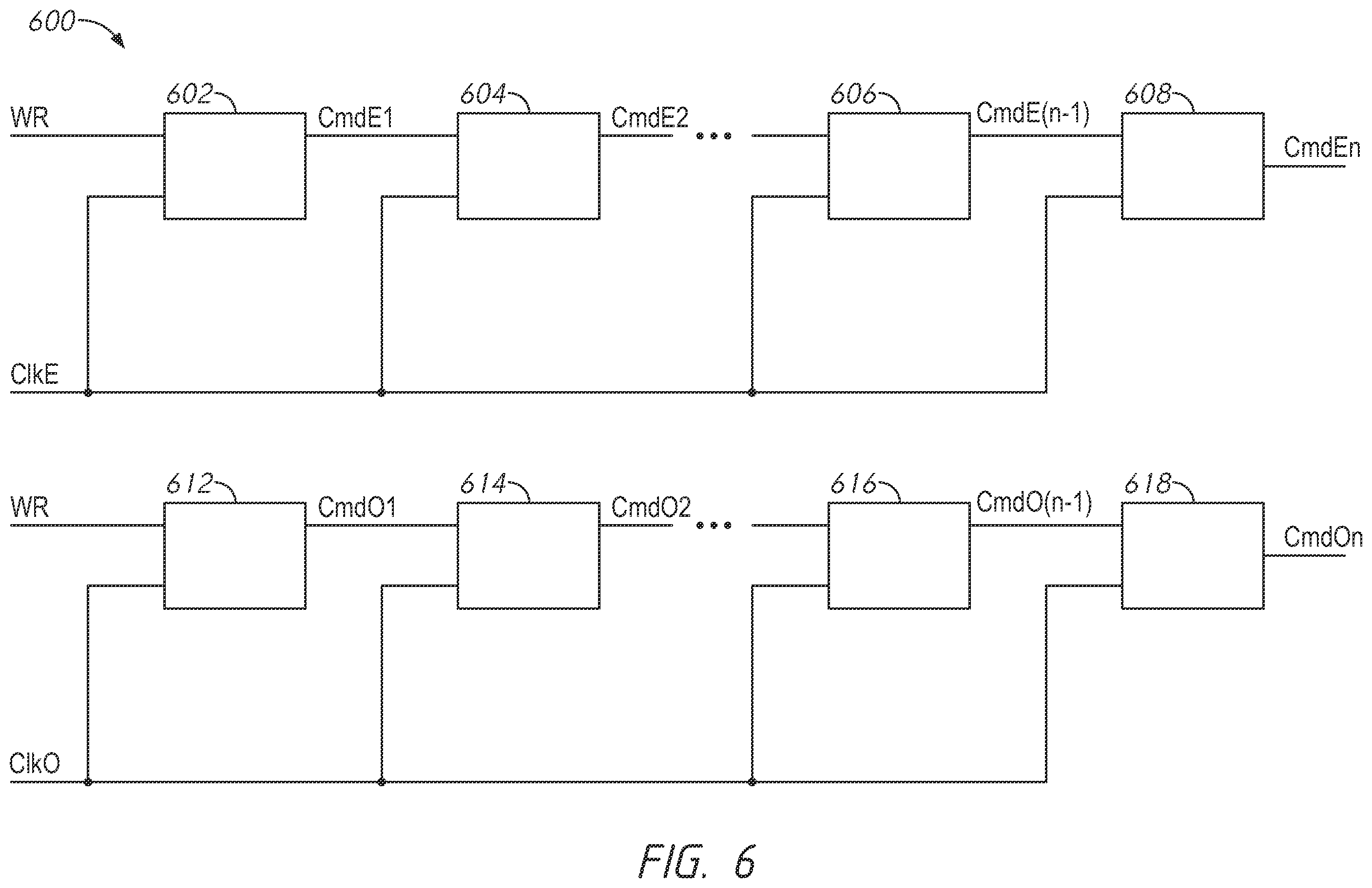 Patent US12112789 Figure 6 – Apparatuses and methods for input buffer enable clock synchronization