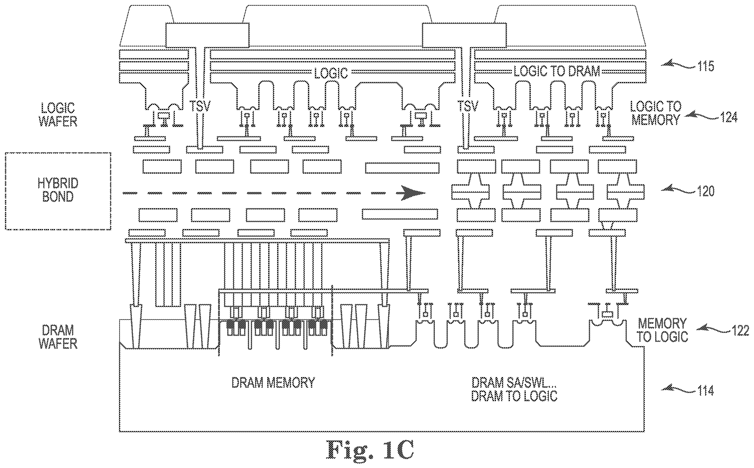 Patent US12112792 Figure 3 – Memory device for wafer-on-wafer formed memory and logic