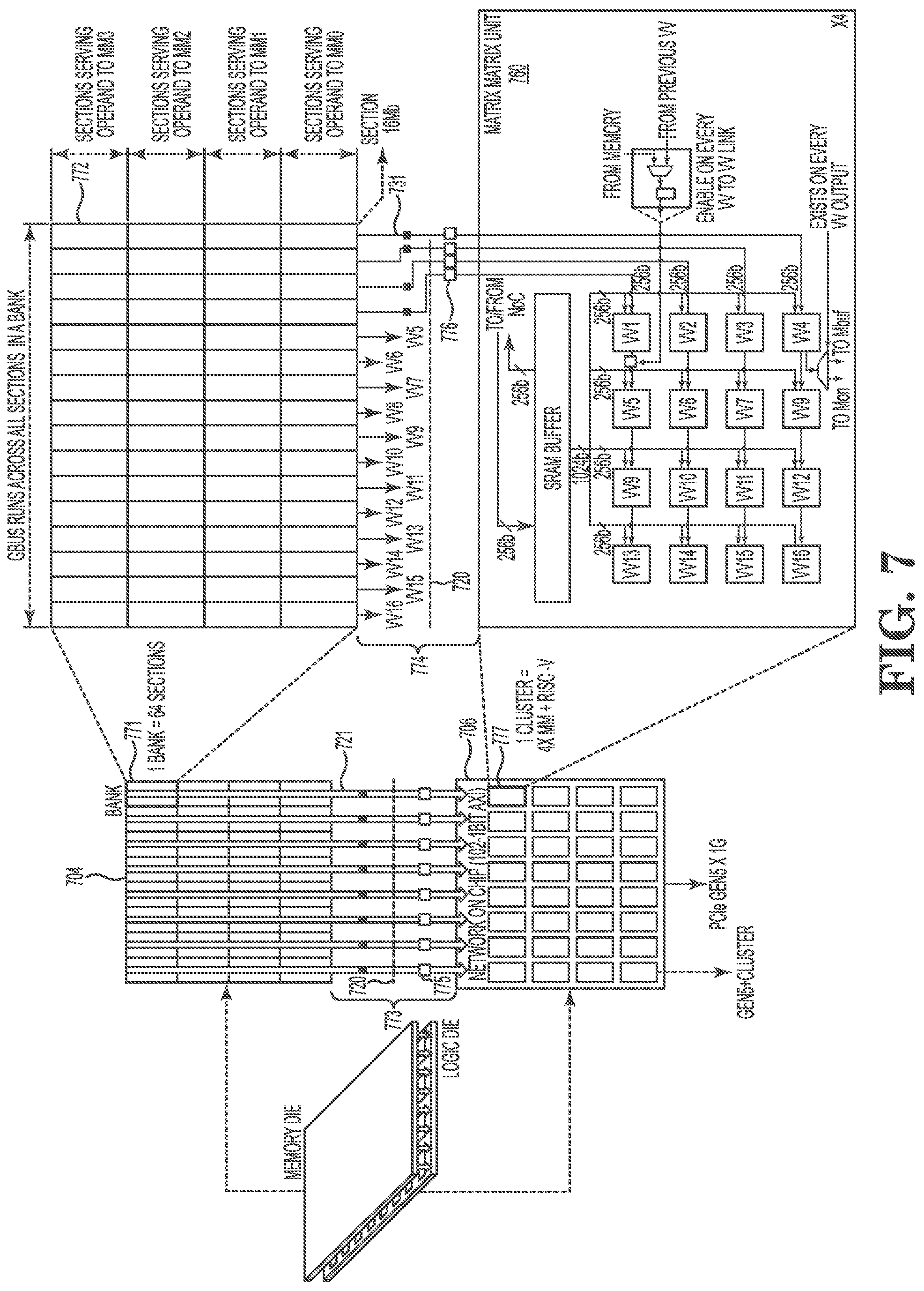 Patent US12112793 Figure 10 – Signal routing between memory die and logic die for mode based operations