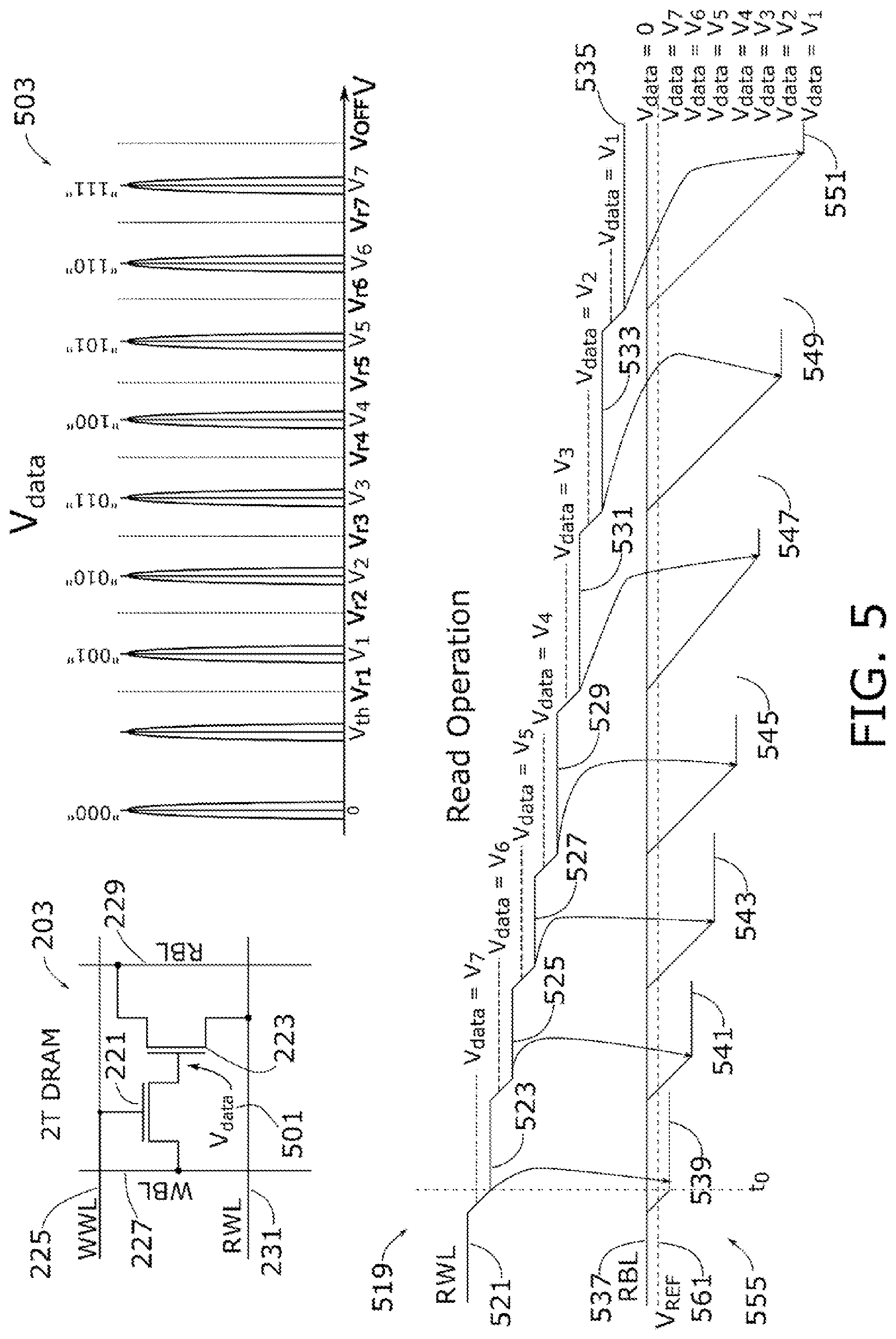 Patent US12112794 Figure 5 – Memory device having variable impedance memory cells and time-to-transition sensing of data stored therein