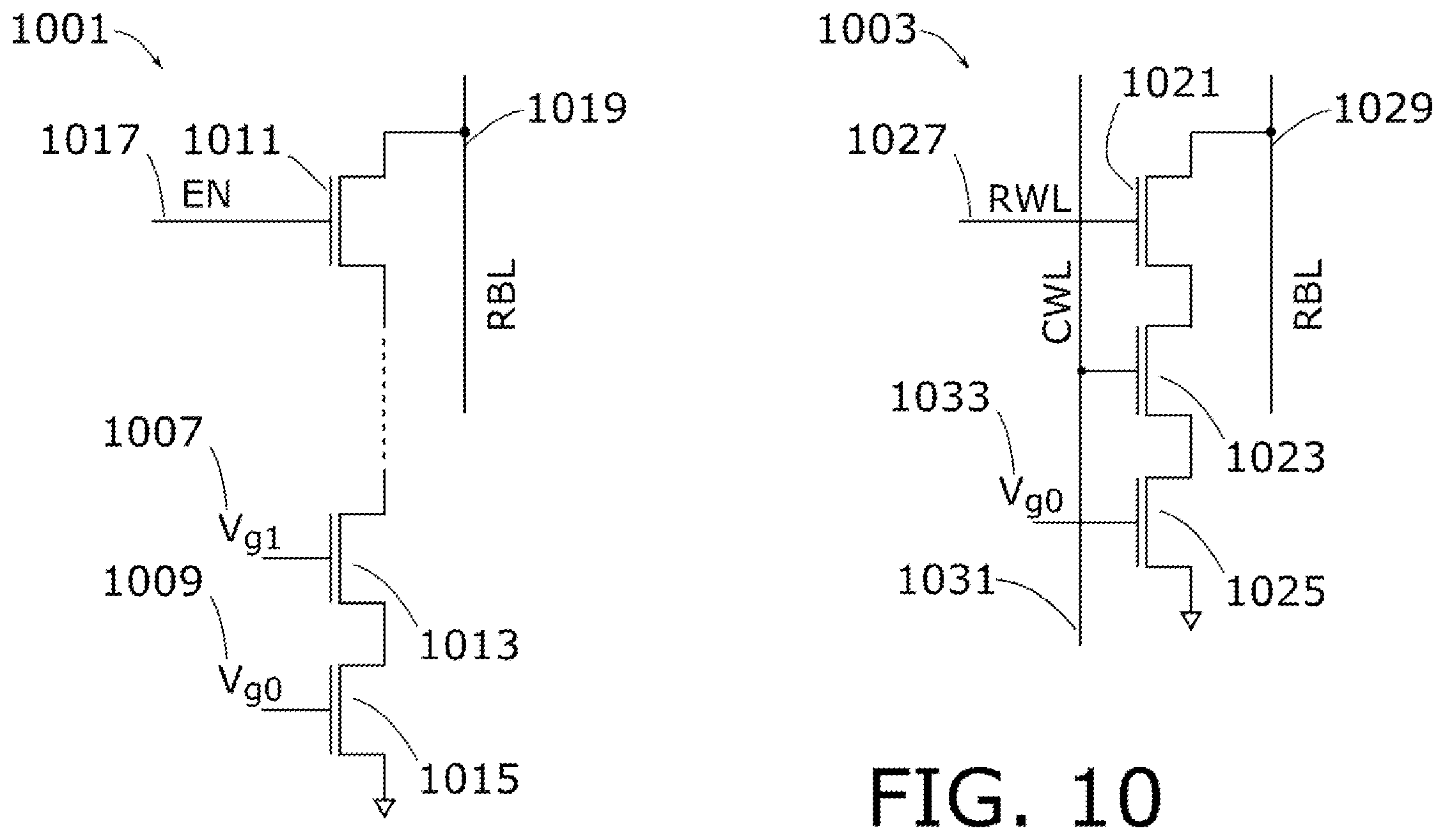 Patent US12112794 Figure 10 – Memory device having variable impedance memory cells and time-to-transition sensing of data stored therein