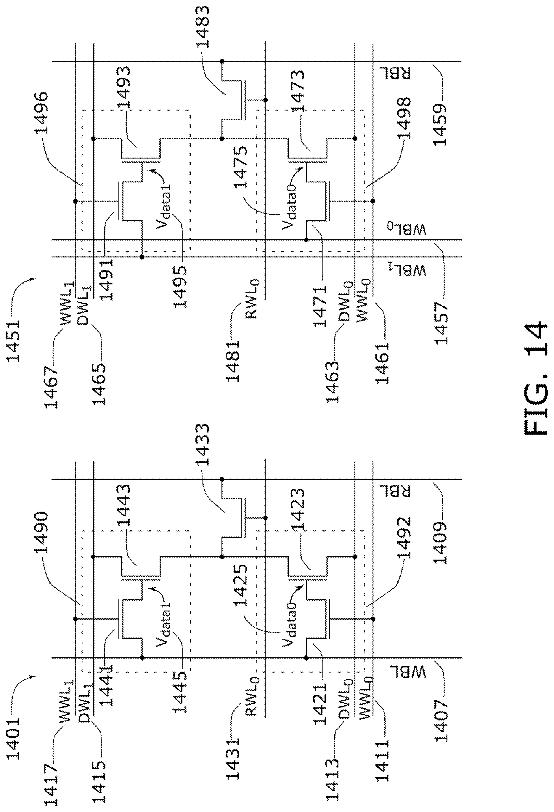 Patent US12112794 Figure 14 – Memory device having variable impedance memory cells and time-to-transition sensing of data stored therein