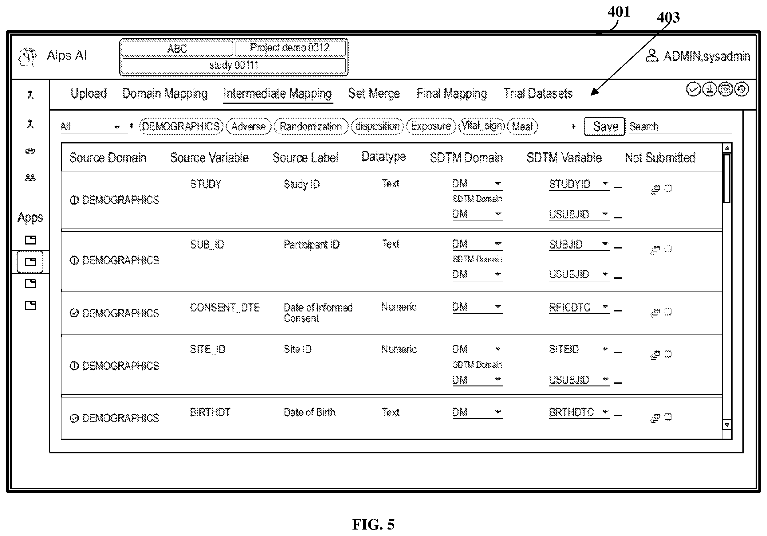 Patent US12112837 Figure 5 – Method and system for automating clinical data standards
