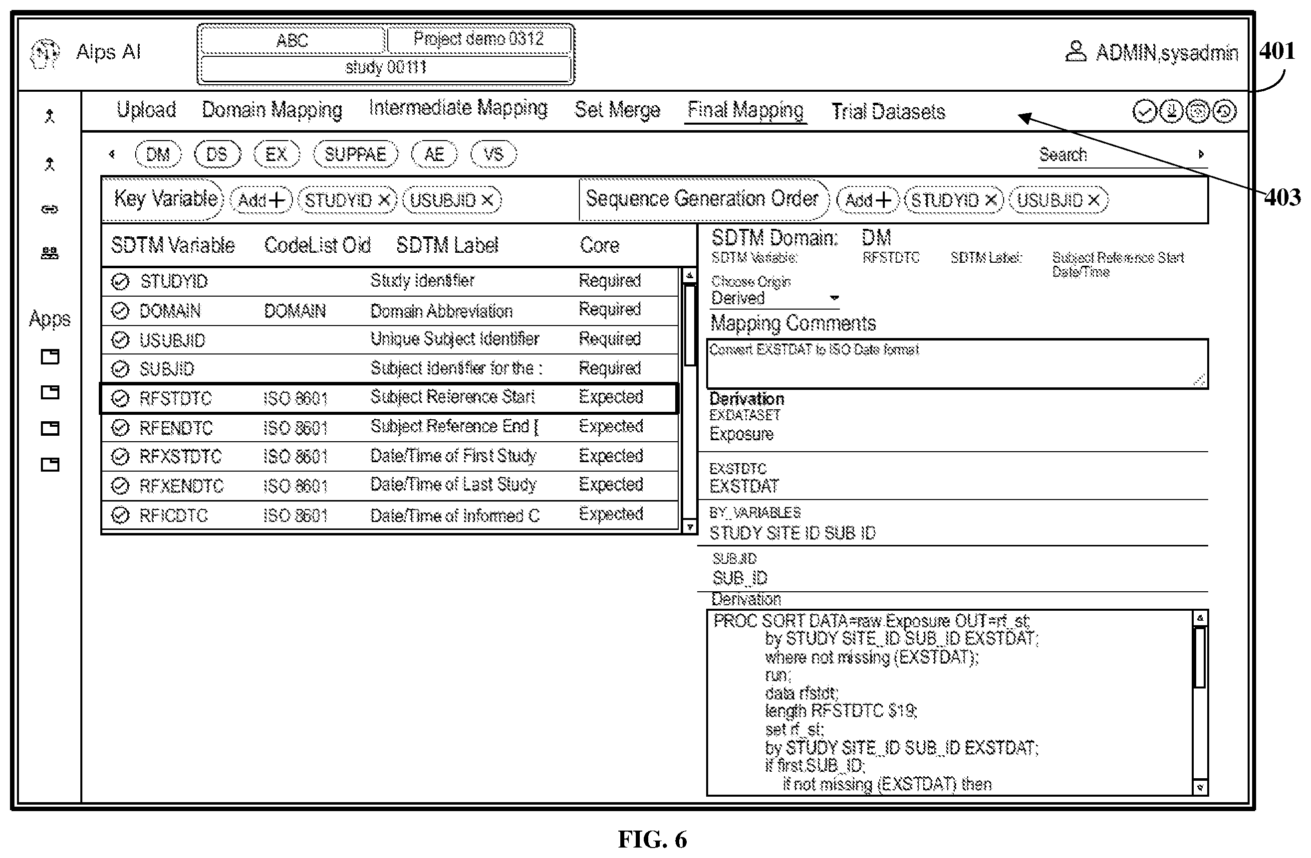 Patent US12112837 Figure 6 – Method and system for automating clinical data standards