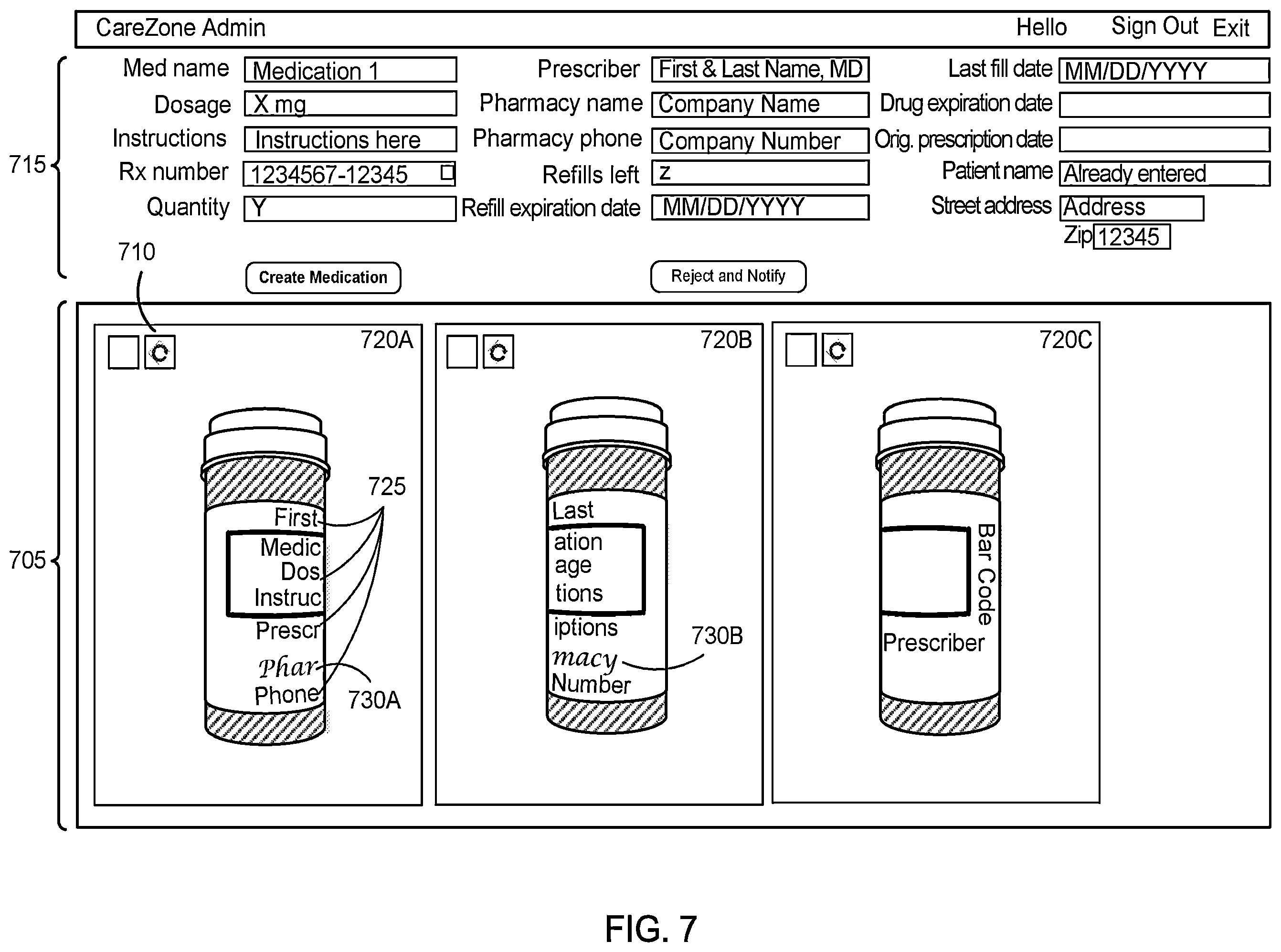 Patent US12112840 Figure 11 – Importing structured prescription records from a prescription label on a medication package