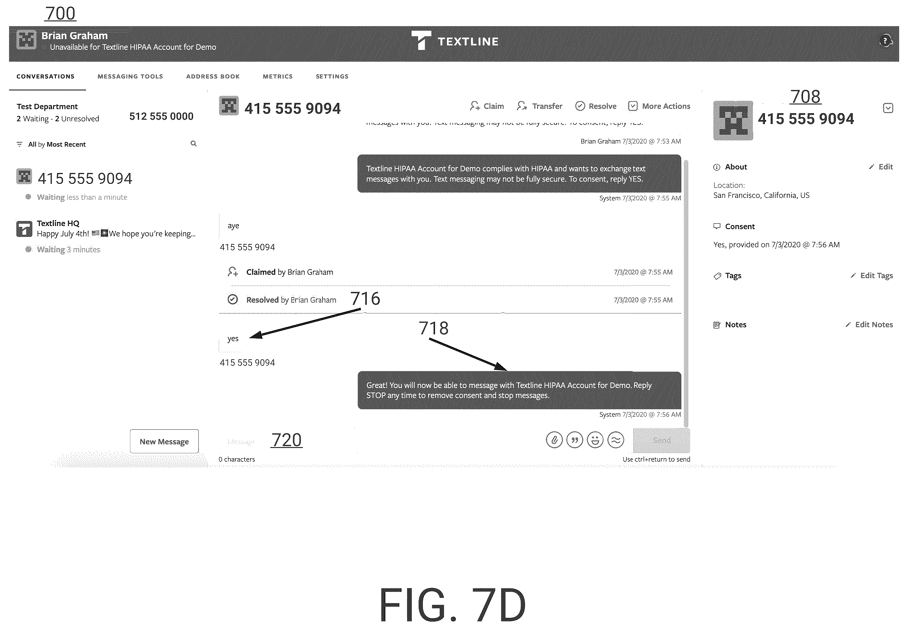 Patent US12112855 Figure 14 – Secure messaging system with constrained user actions for ensured compliant transmission of medical information