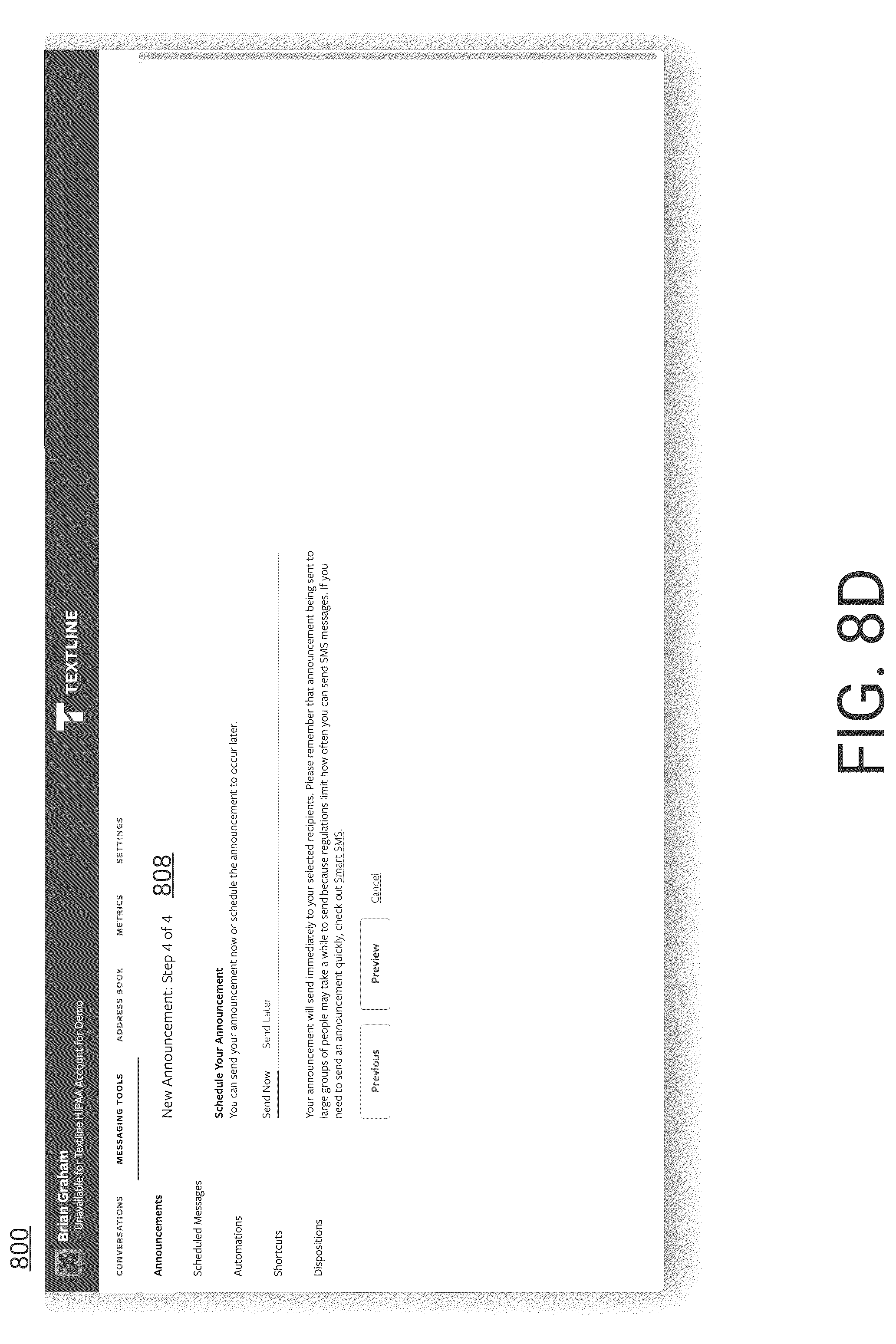Patent US12112855 Figure 19 – Secure messaging system with constrained user actions for ensured compliant transmission of medical information