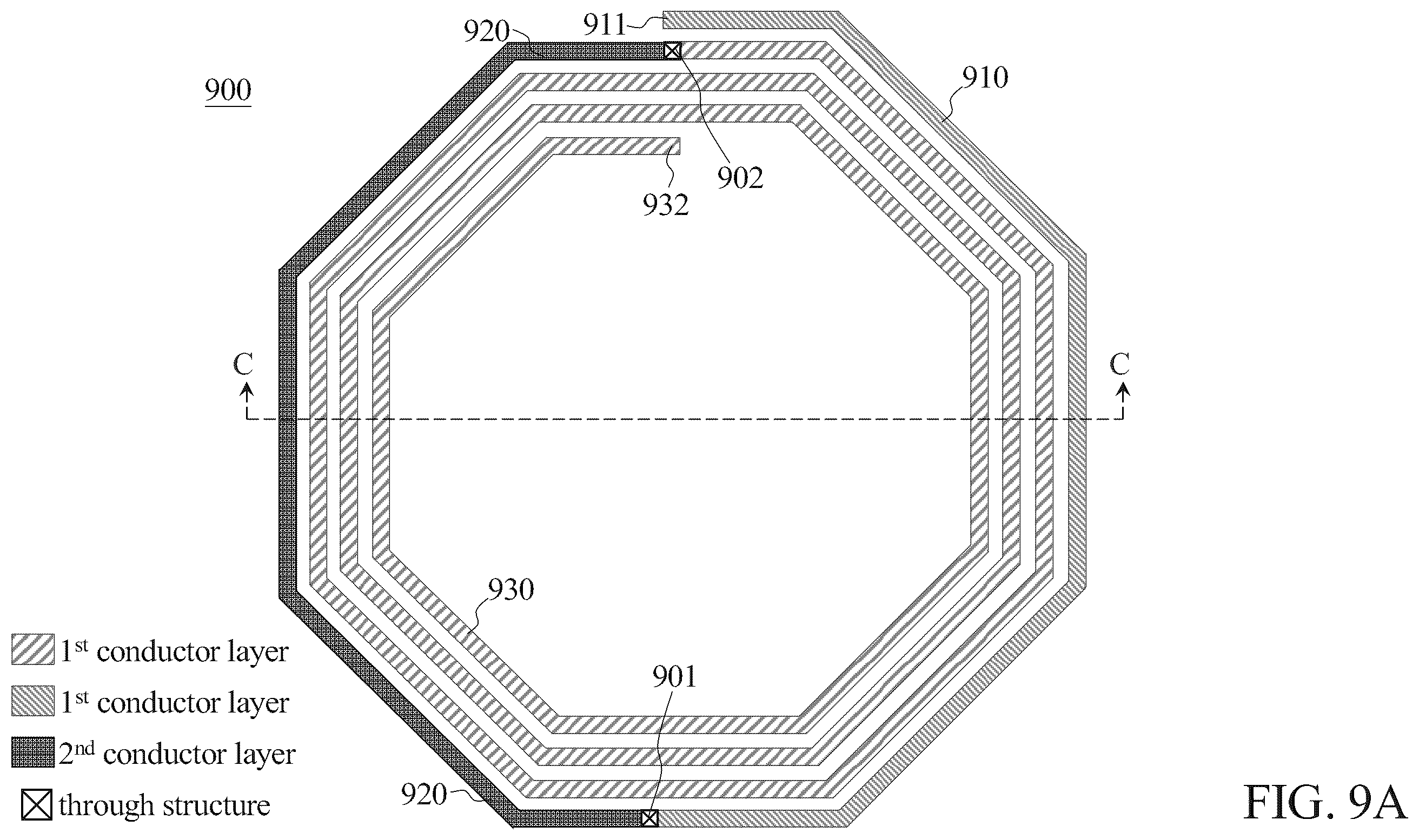 Patent US12112878 Figure 13 – Asymmetric spiral inductor