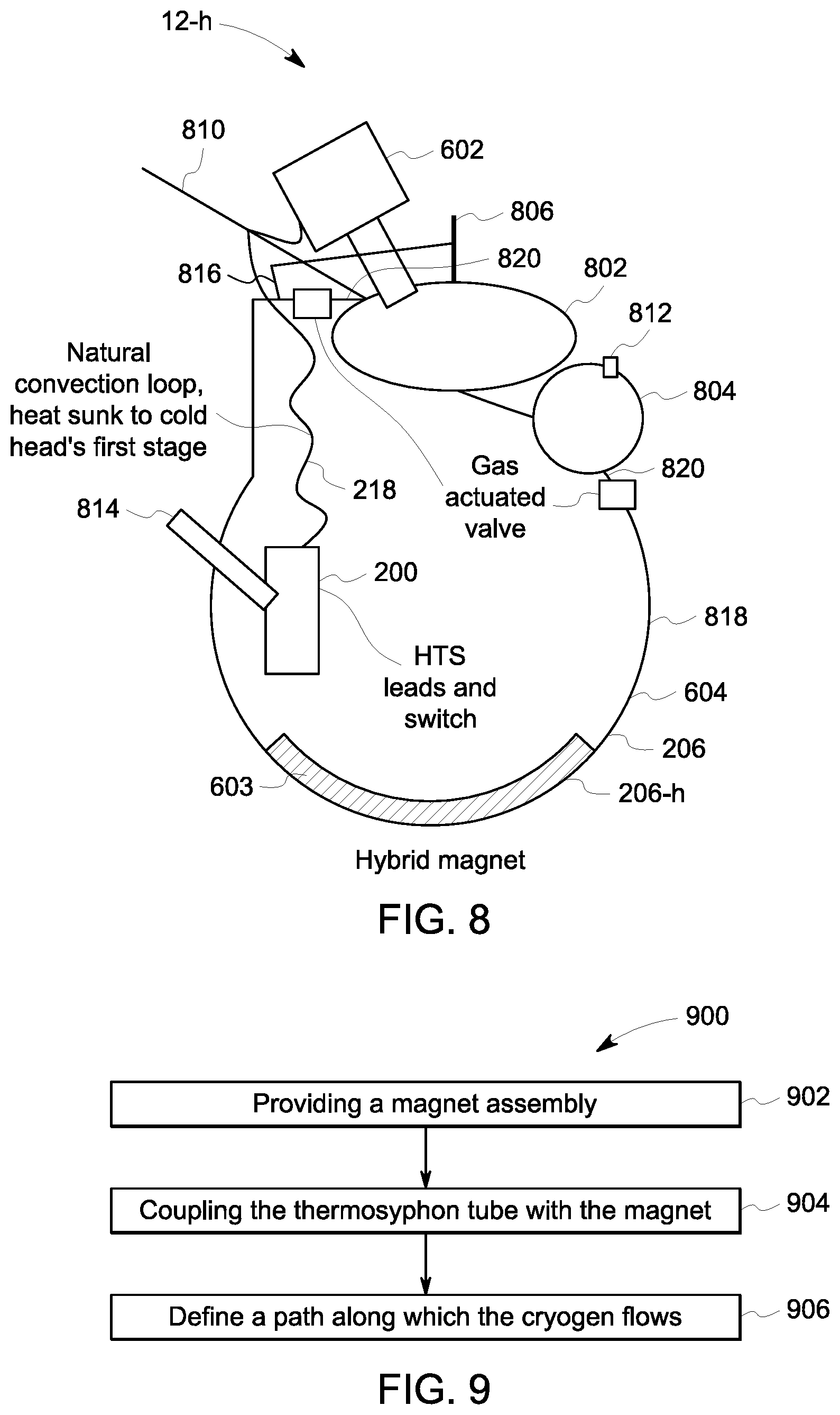 Patent US12112887 Figure 8 – Switch assemblies of superconducting magnet assemblies and reconfigurable superconducting magnet assemblies of a cryogenic system