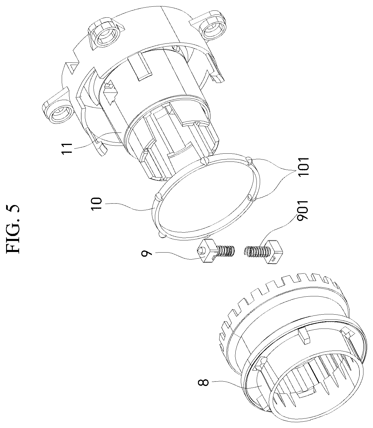 Patent US12112903 Figure 5 – Mechanical knob apparatus capable of push and rotation operations