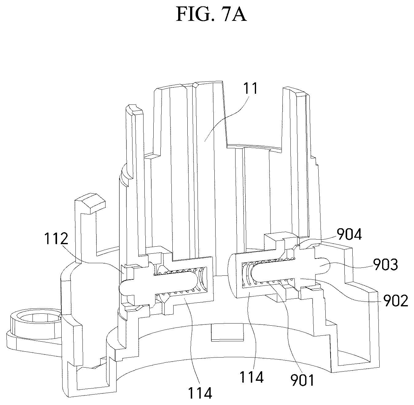 Patent US12112903 Figure 7 – Mechanical knob apparatus capable of push and rotation operations