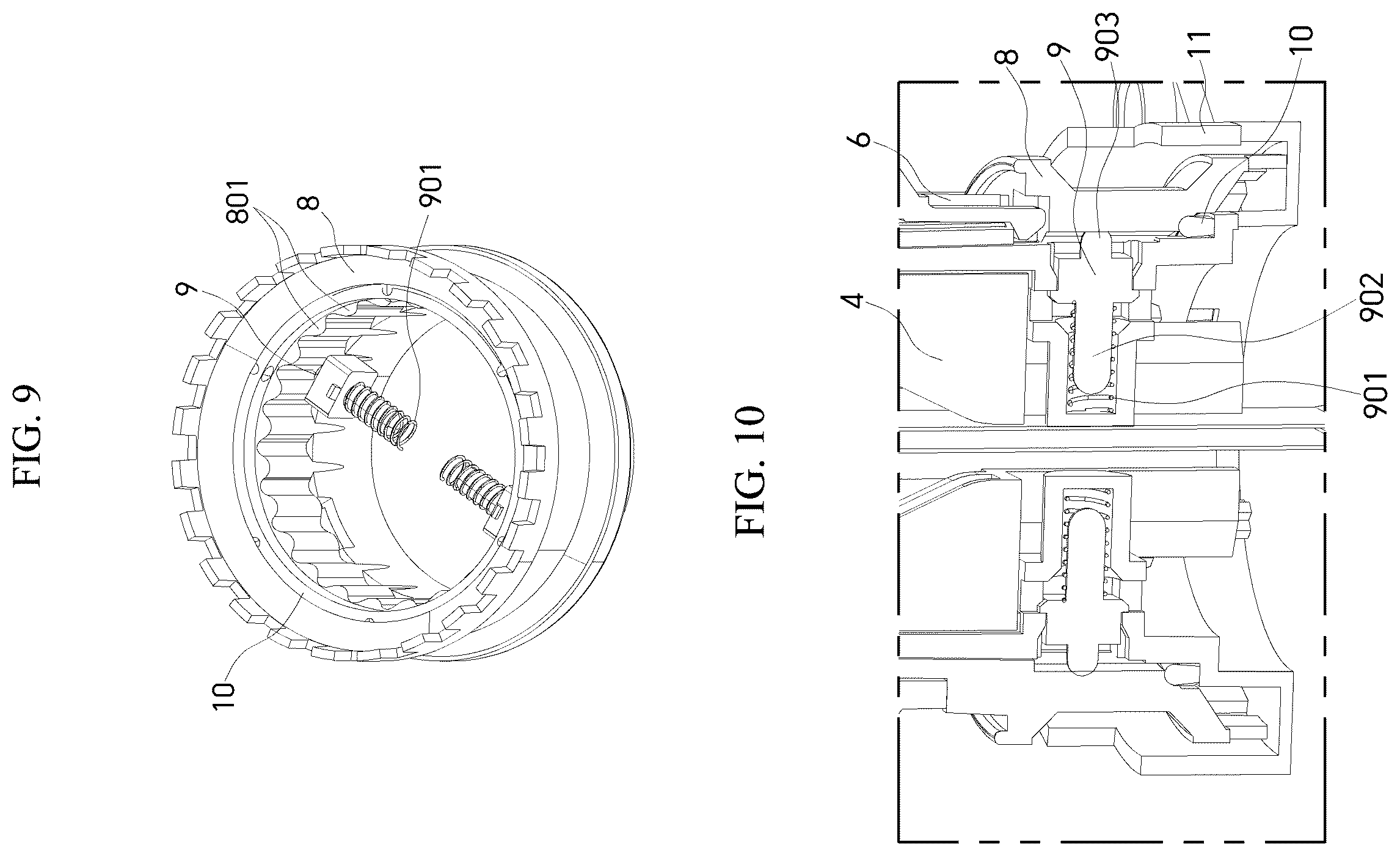 Patent US12112903 Figure 10 – Mechanical knob apparatus capable of push and rotation operations