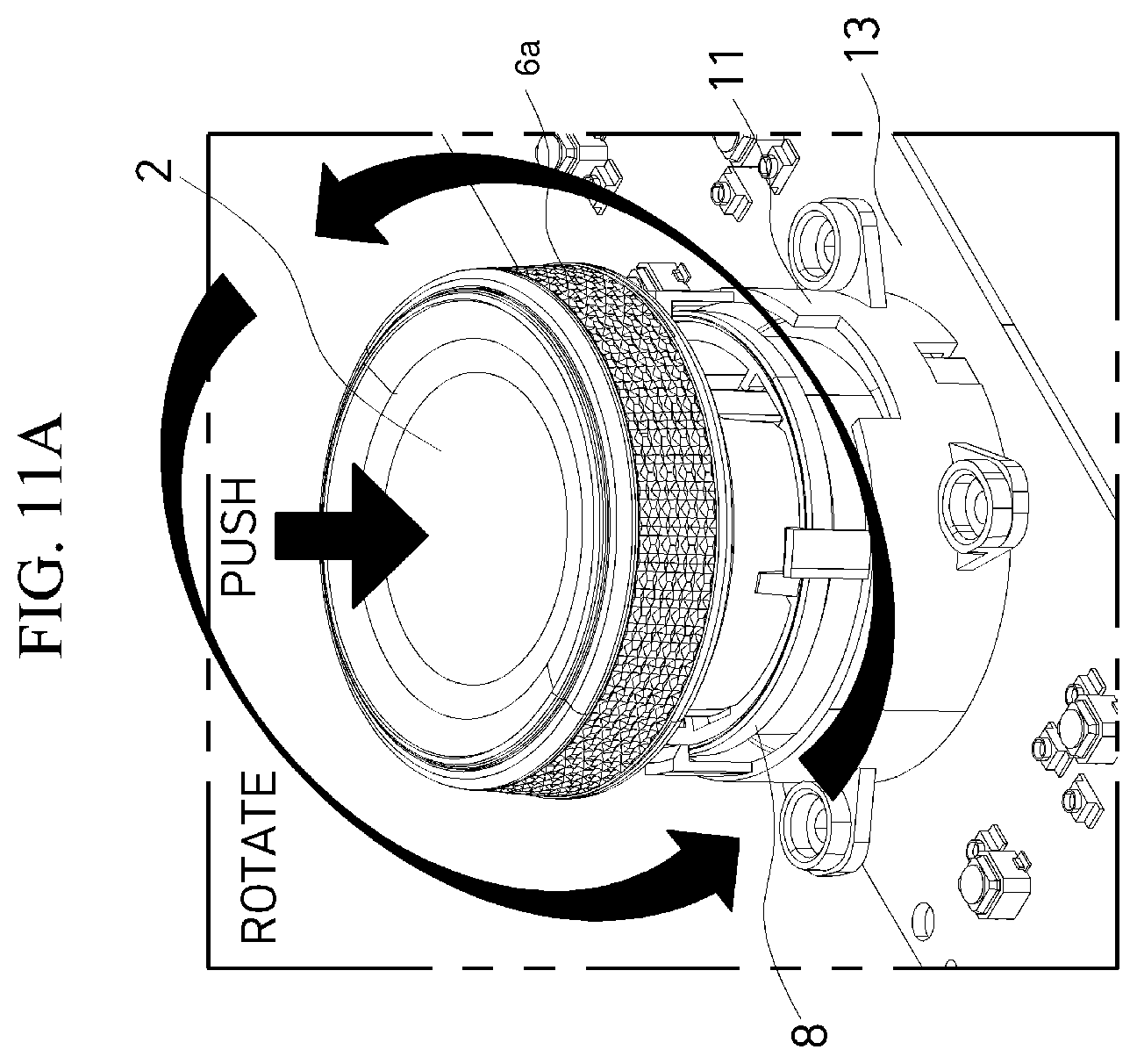 Patent US12112903 Figure 11 – Mechanical knob apparatus capable of push and rotation operations