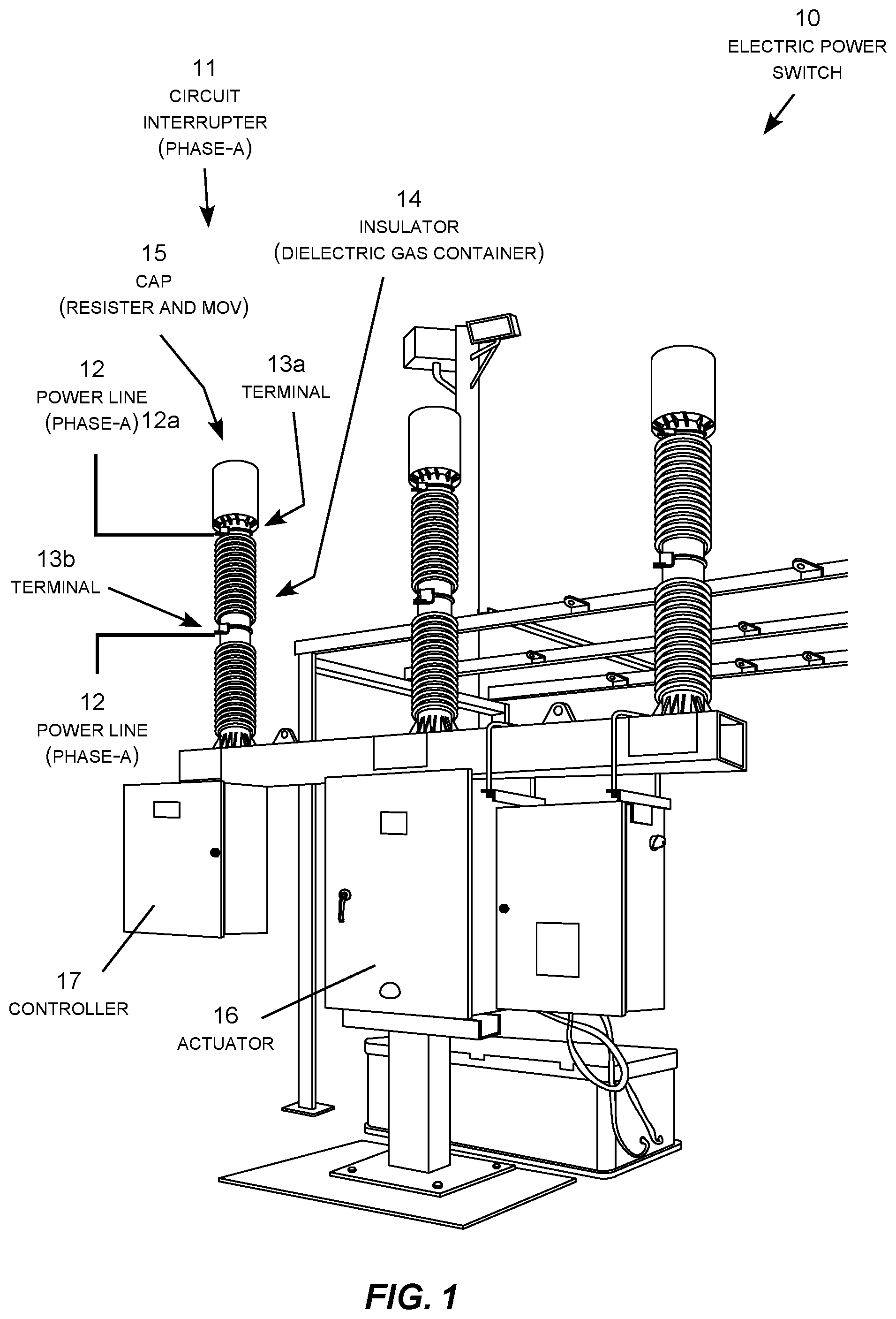 Patent US12112905 Figure 1 – Alternative gas current pause circuit interrupter