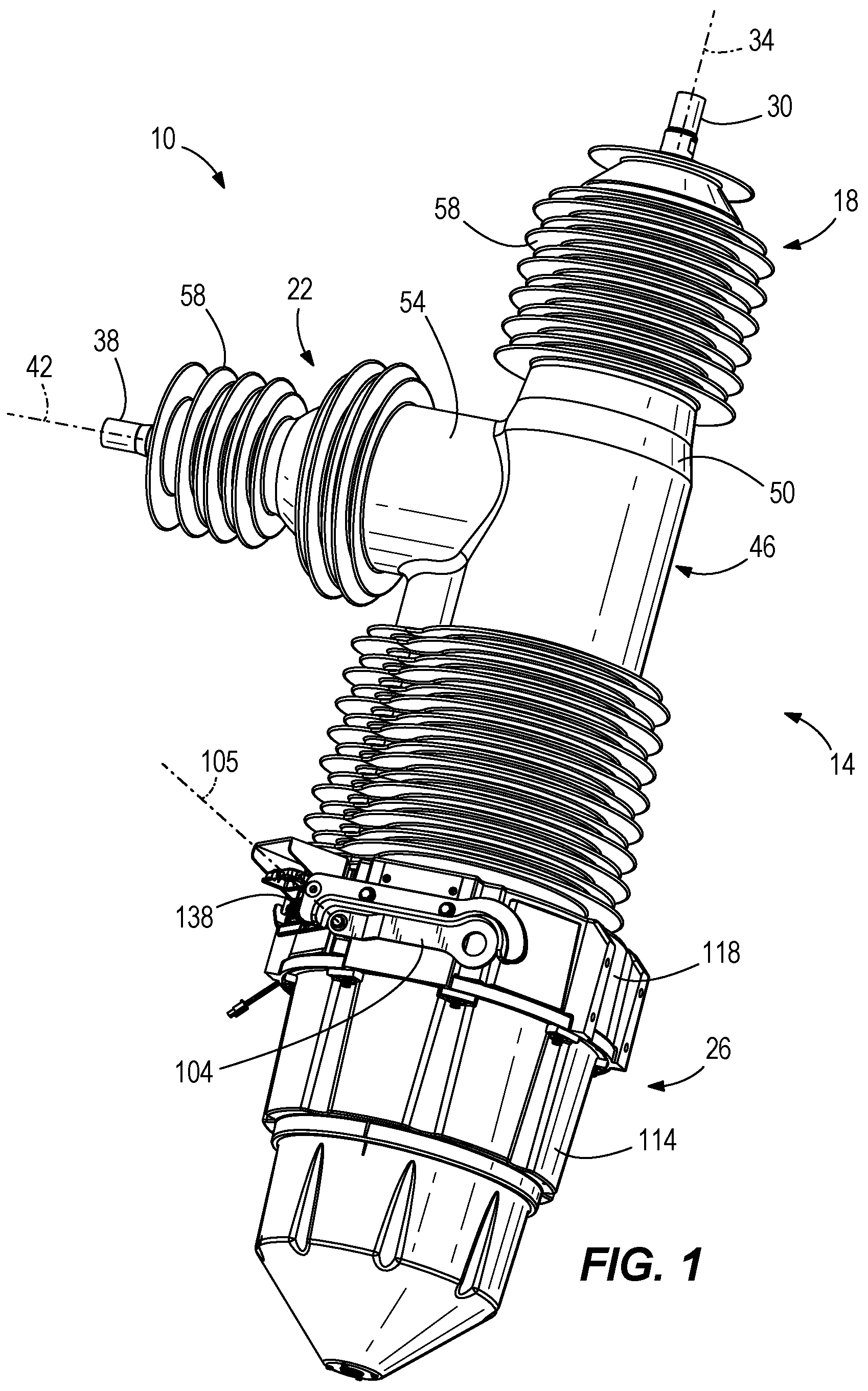 Patent US12112906 Figure 1 – Integrated switchgear assembly