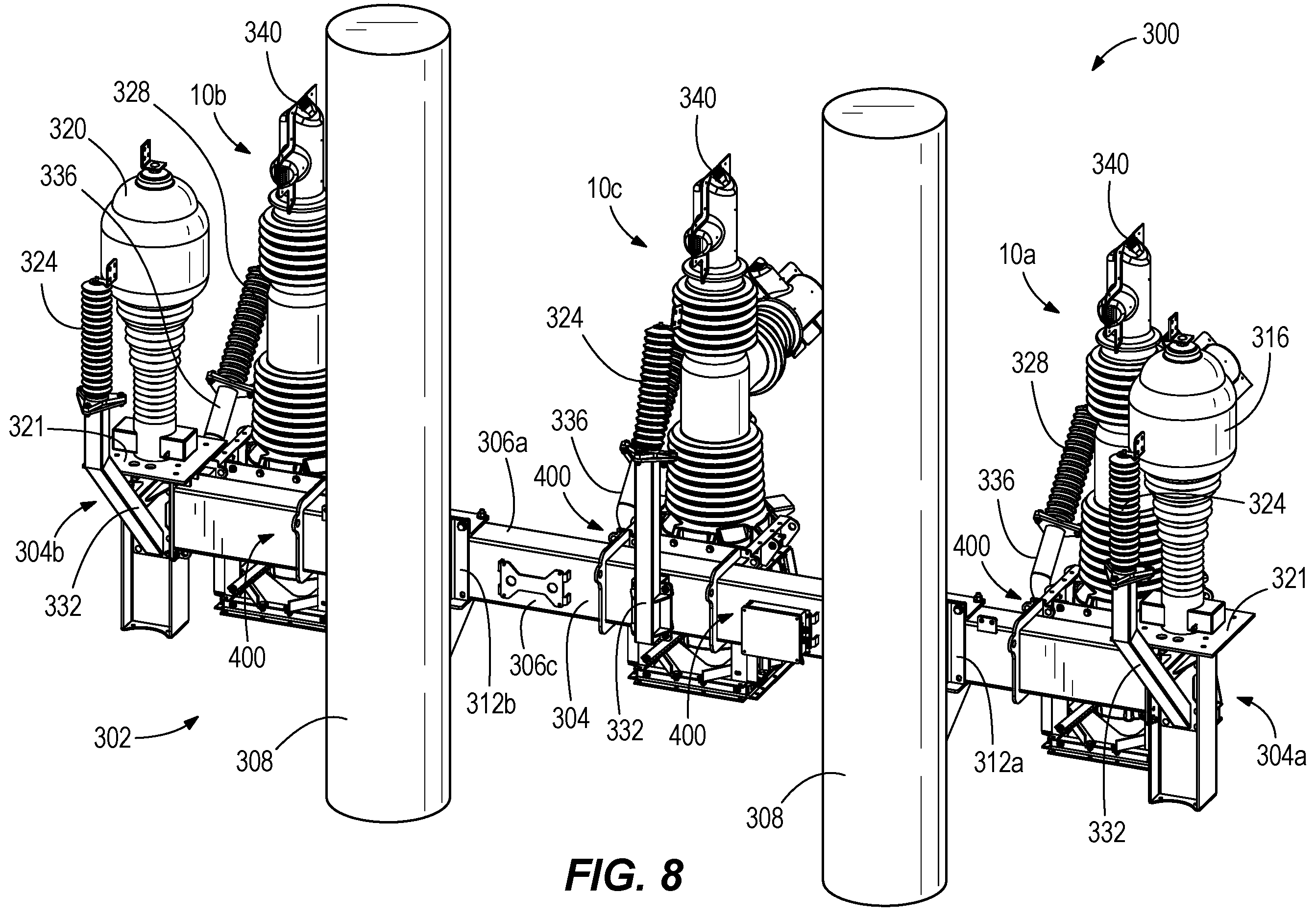 Patent US12112906 Figure 7 – Integrated switchgear assembly