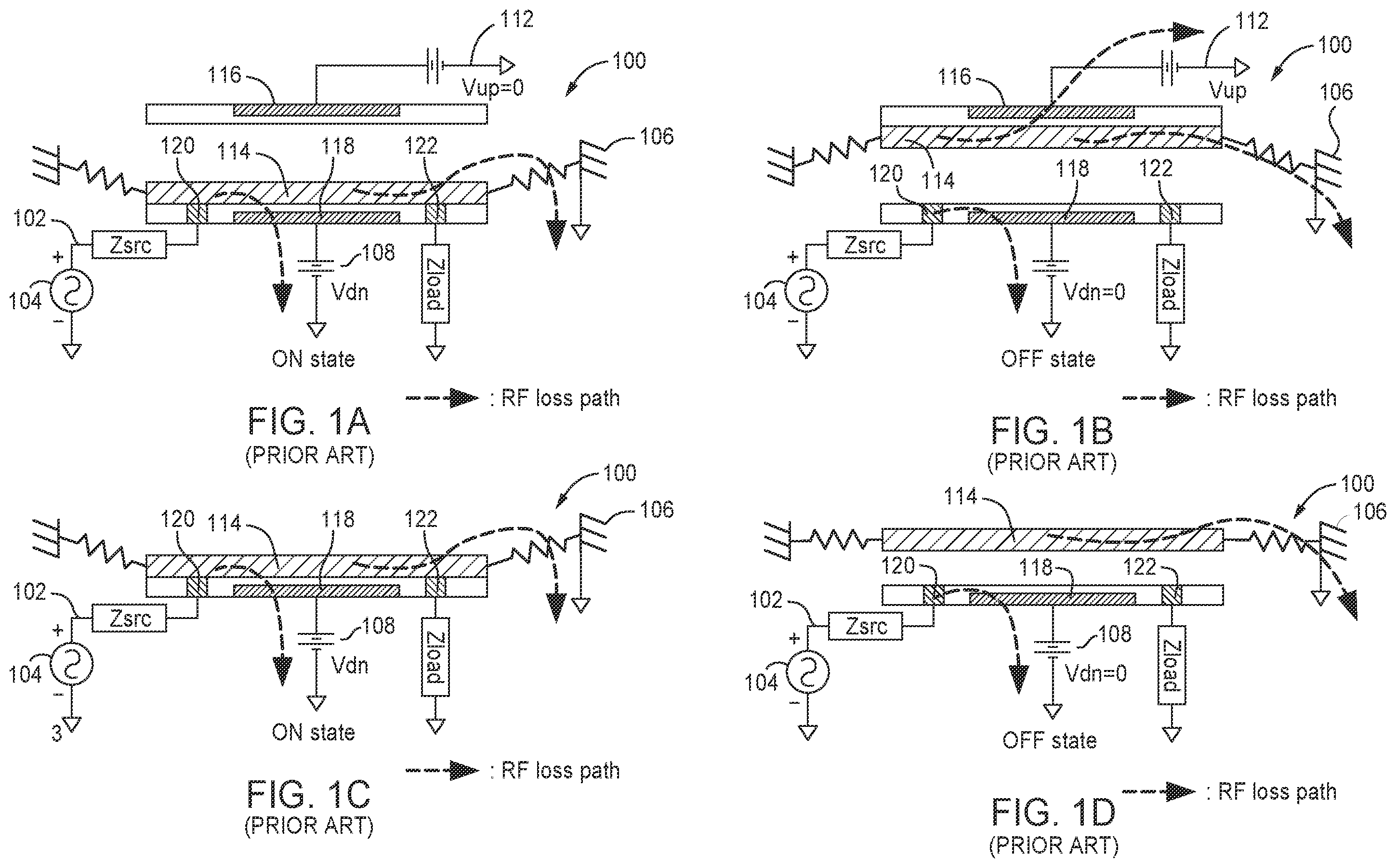 Patent US12112909 Figure 1 – MEMS relay architecture with frequency isolation