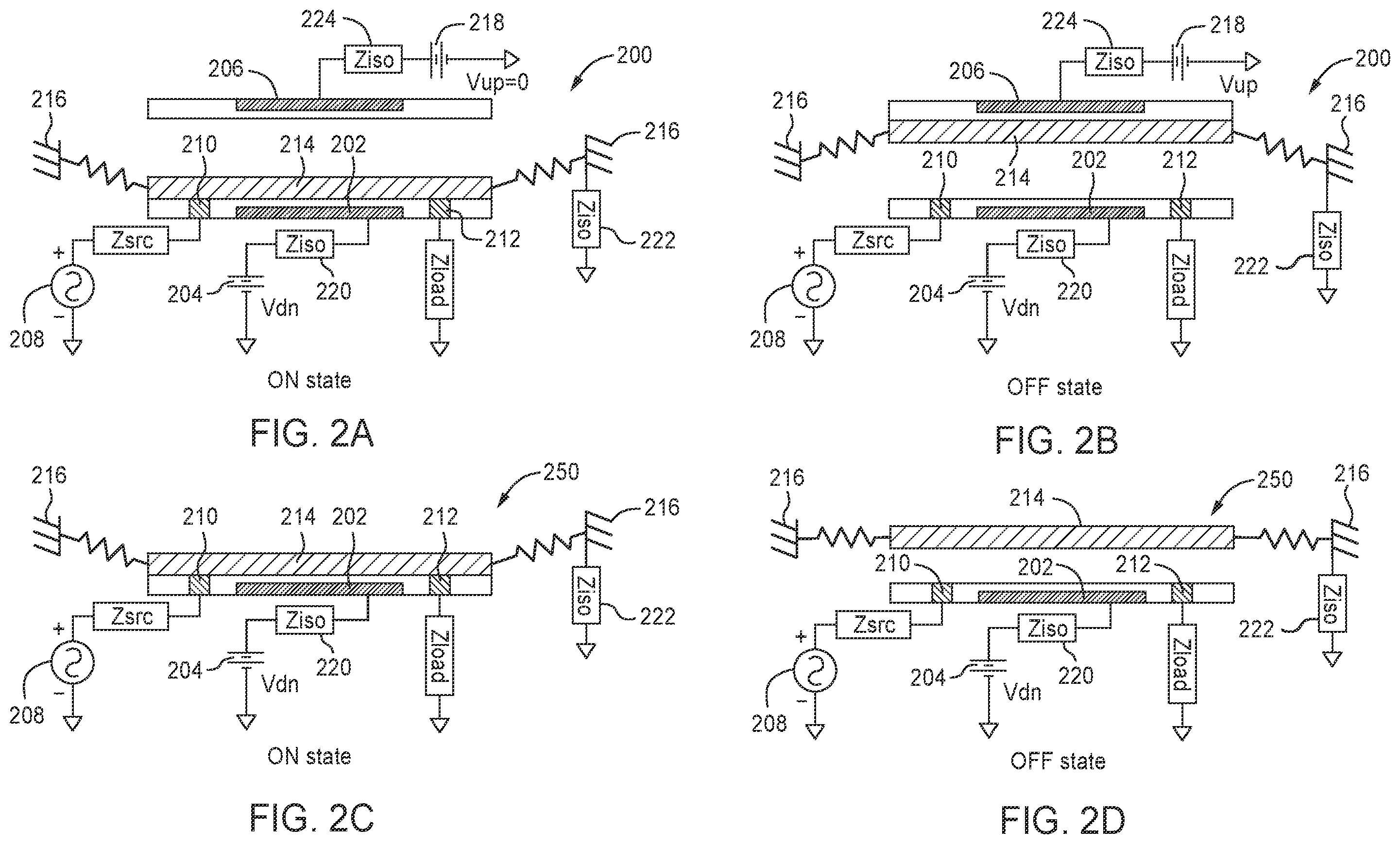 Patent US12112909 Figure 2 – MEMS relay architecture with frequency isolation