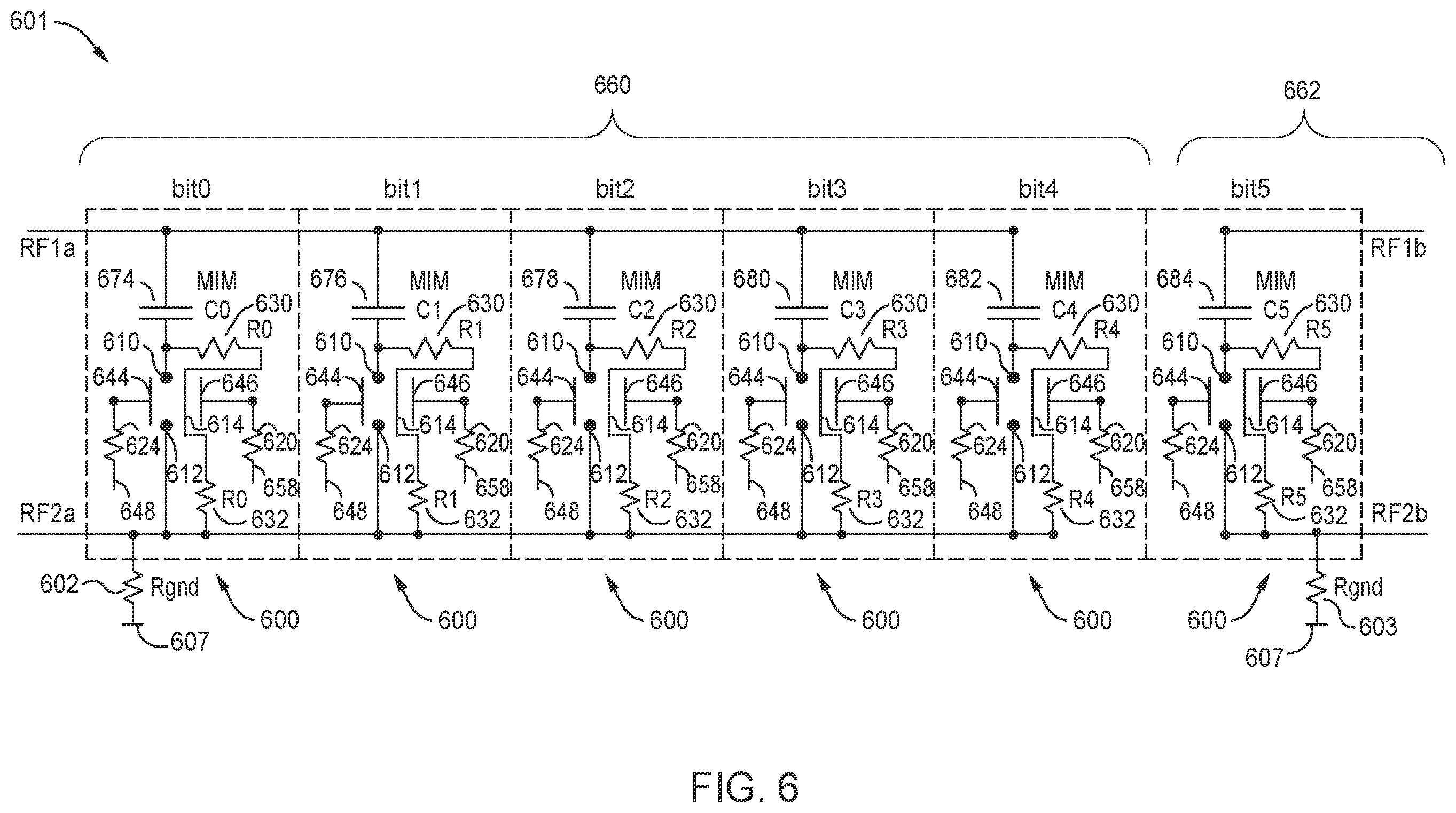 Patent US12112909 Figure 6 – MEMS relay architecture with frequency isolation