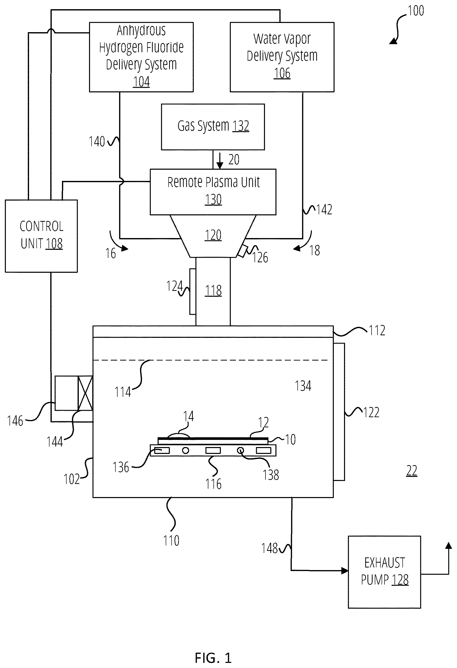 Patent US12112938 Figure 1 – Semiconductor processing preclean methods and apparatus