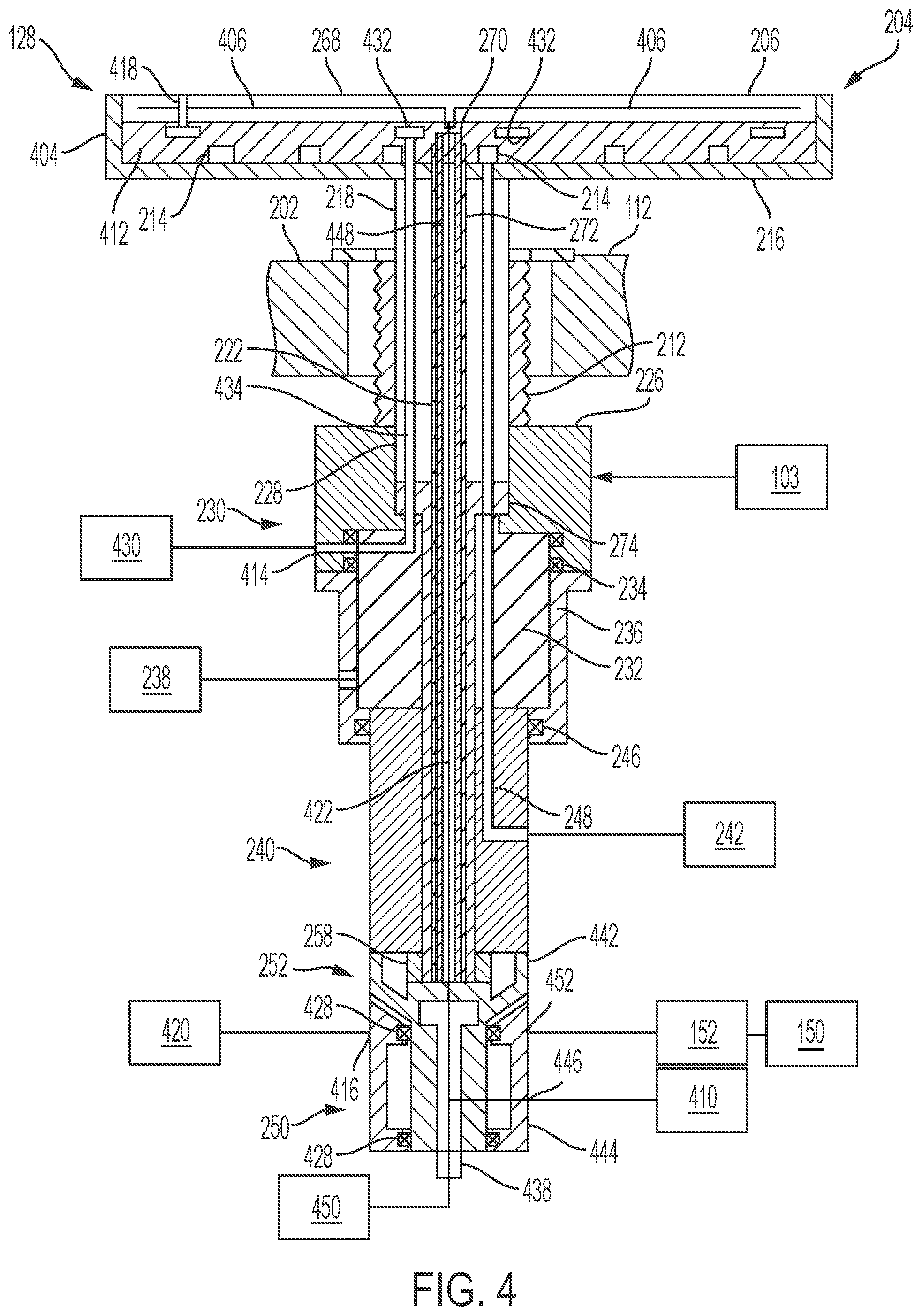 Patent US12112972 Figure 4 – Rotating biasable pedestal and electrostatic chuck in semiconductor process chamber