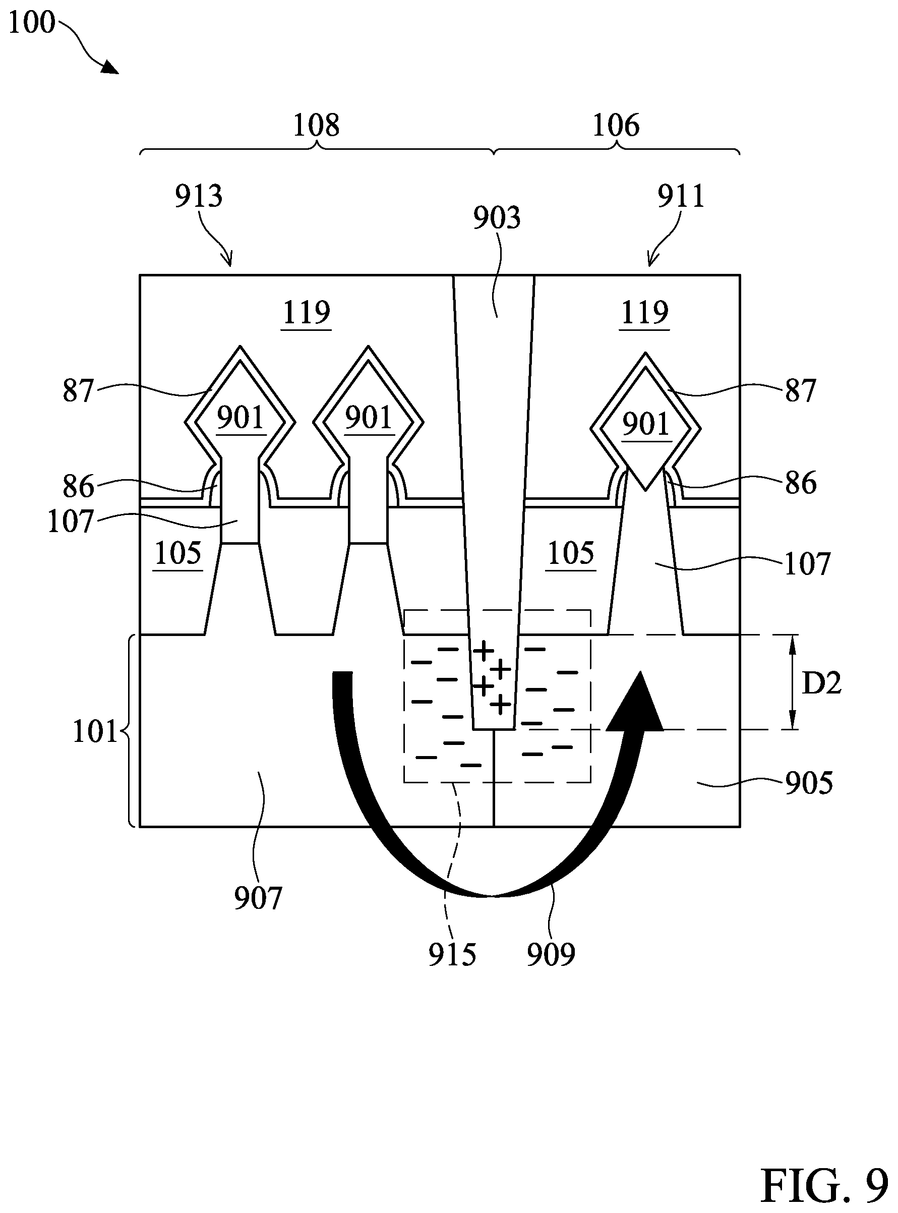Patent US12112990 Figure 10 – Semiconductor device with cut metal gate and method of manufacture