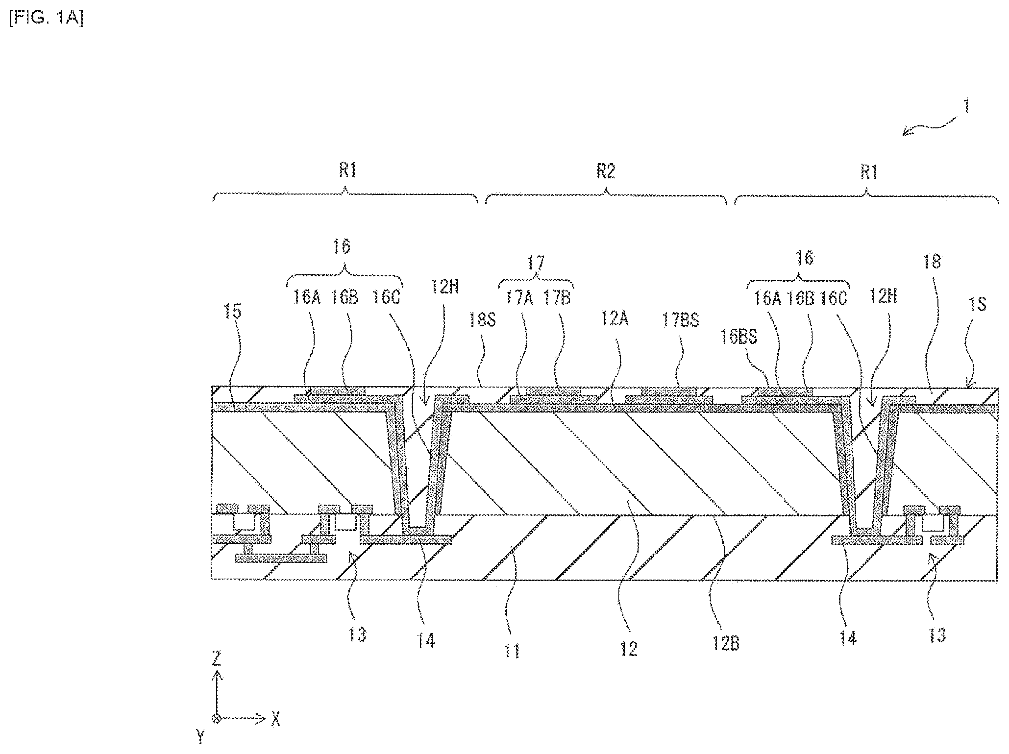 Patent US12112996 Figure 1 – Semiconductor device, imaging unit, and electronic apparatus