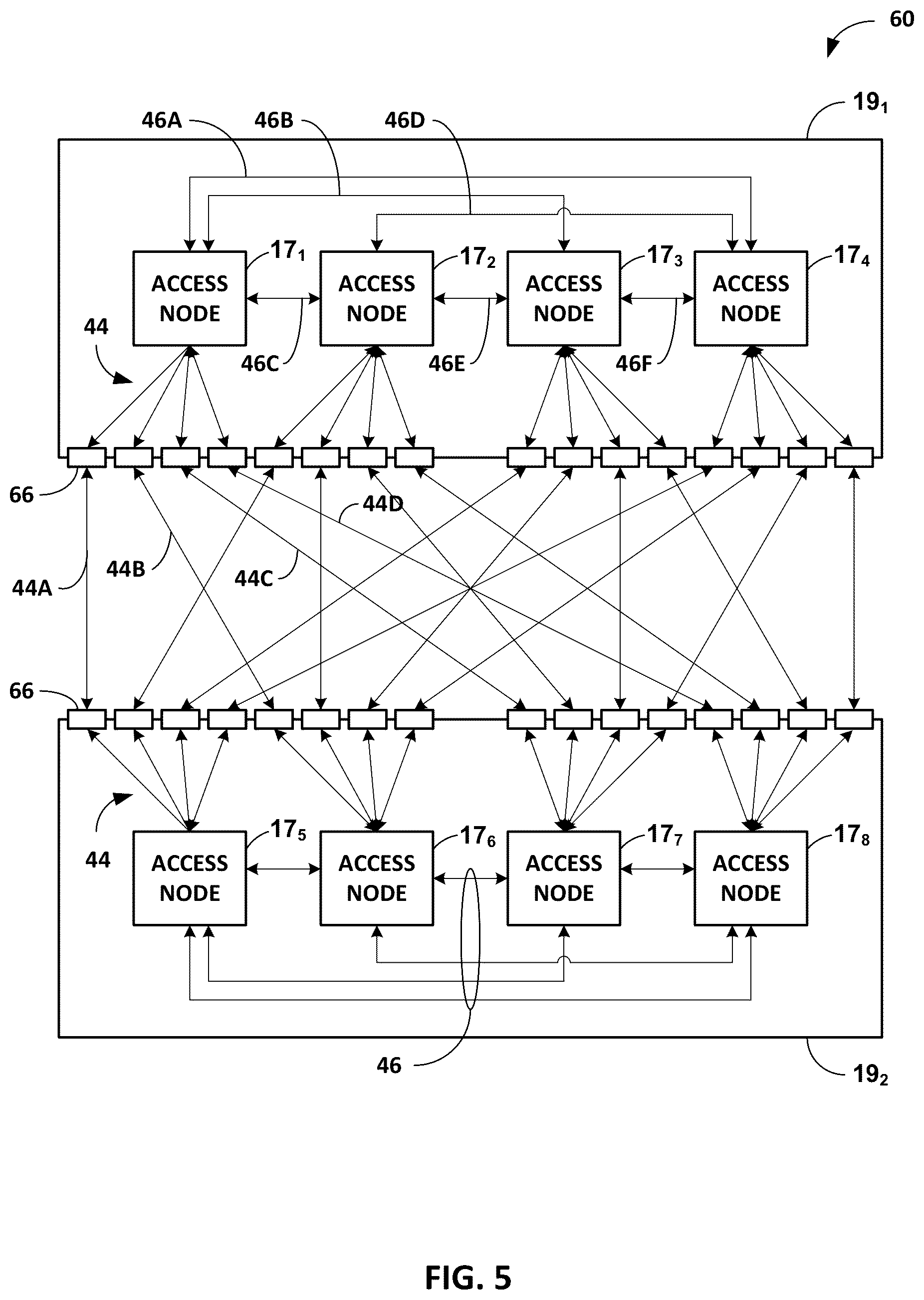 Patent US12120016 Figure 5 – Data center network with packet spraying