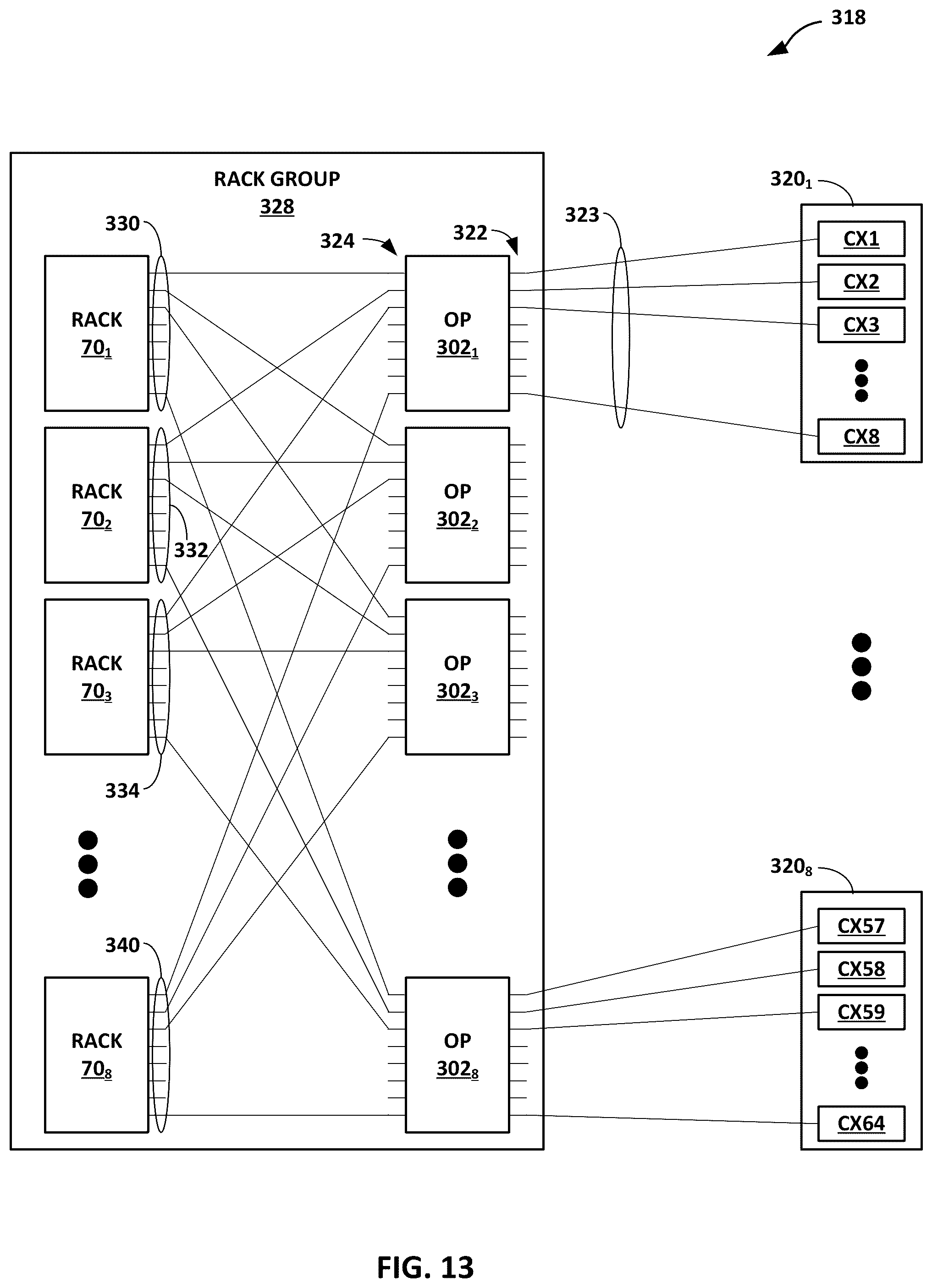 Patent US12120016 Figure 13 – Data center network with packet spraying