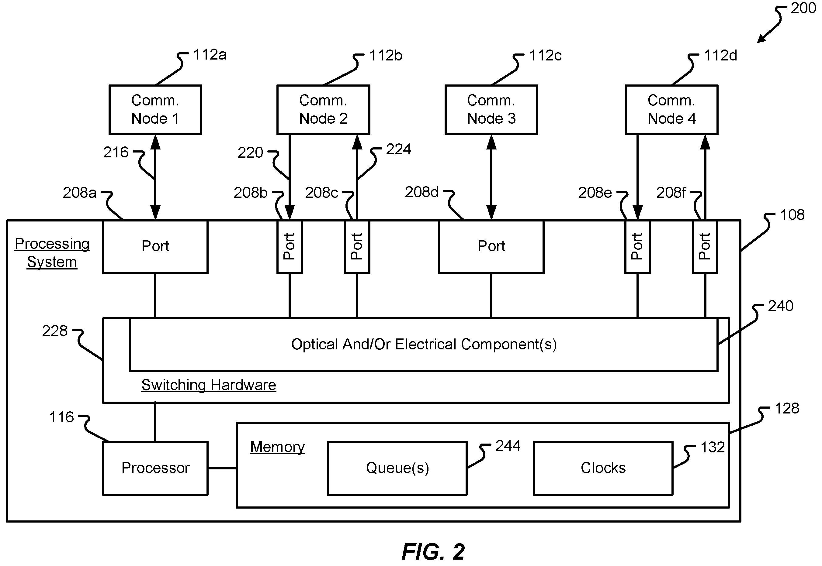 Patent US12120035 Figure 2 – Latency detection using multiple clocks, including determination of whether latency exceeds a threshold