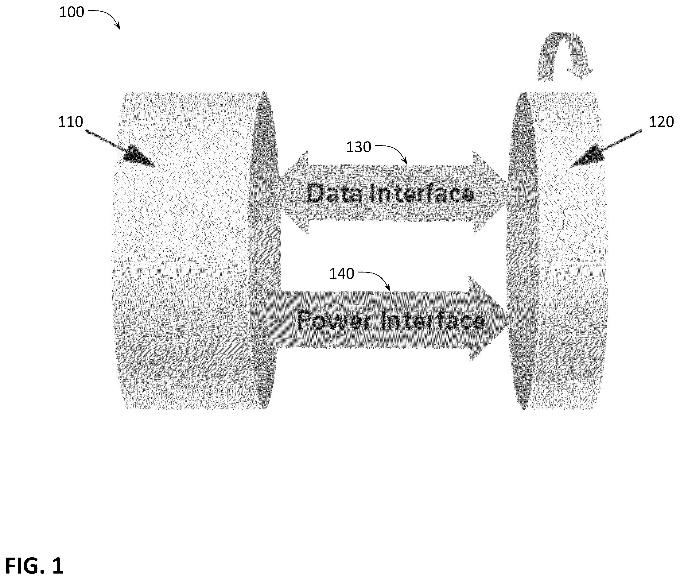 Patent US12120067 Figure 1 – Full-duplex wireless data transfer for rotary joints