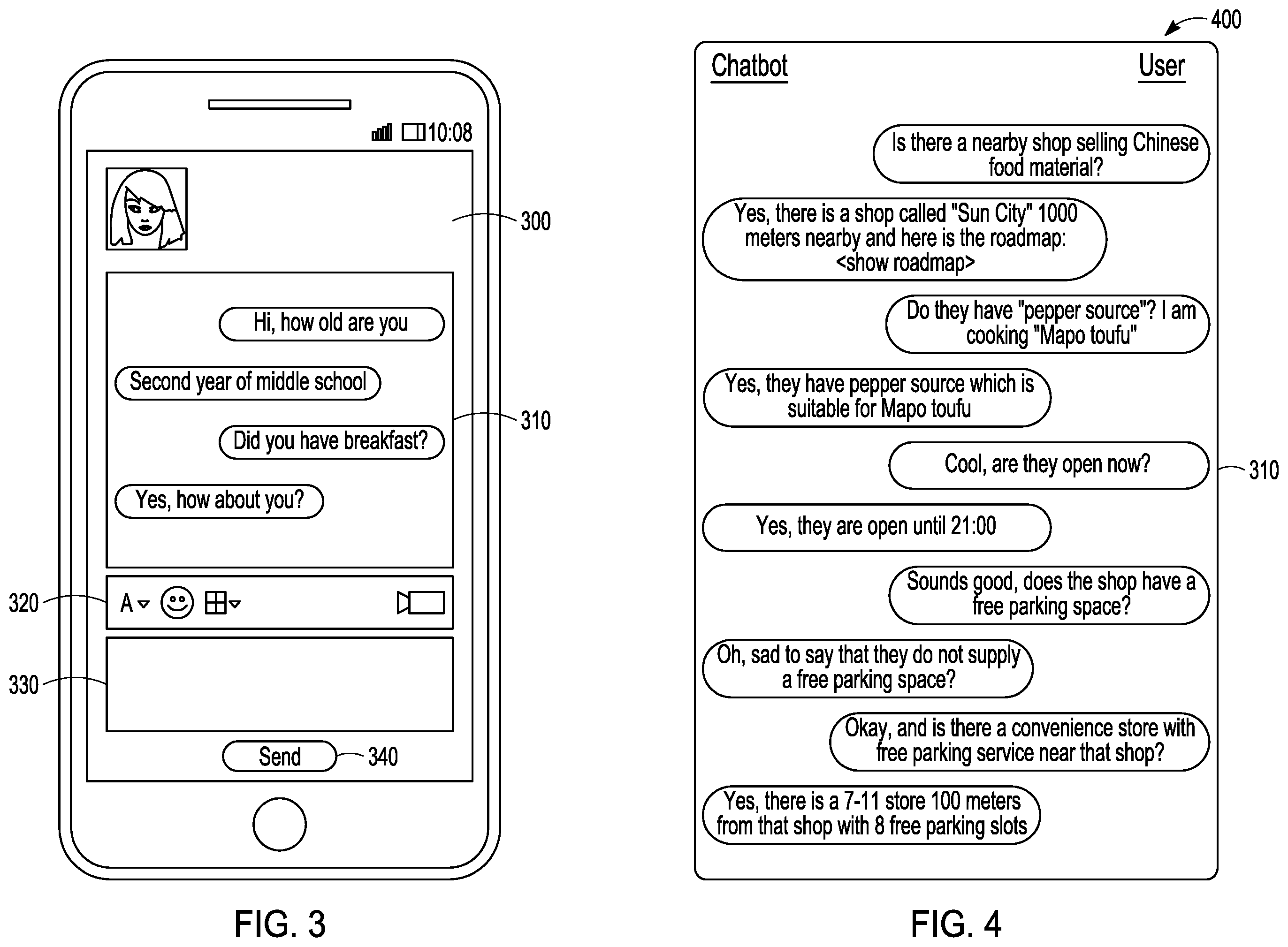 Patent US12120070 Figure 2 – Providing local service information in automated chatting
